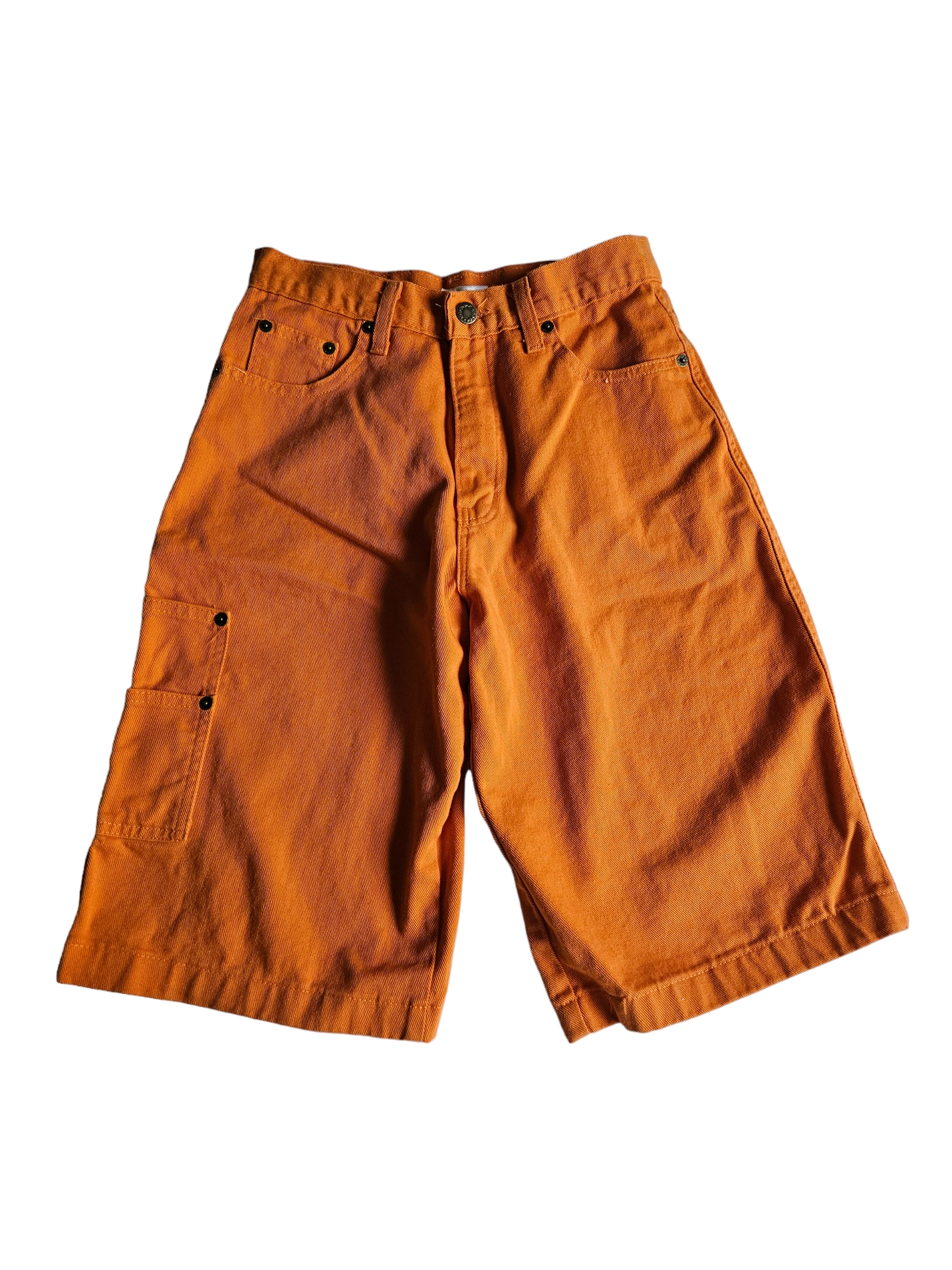 Vintage Pourquoi orange denim shorts Tagged Youth L