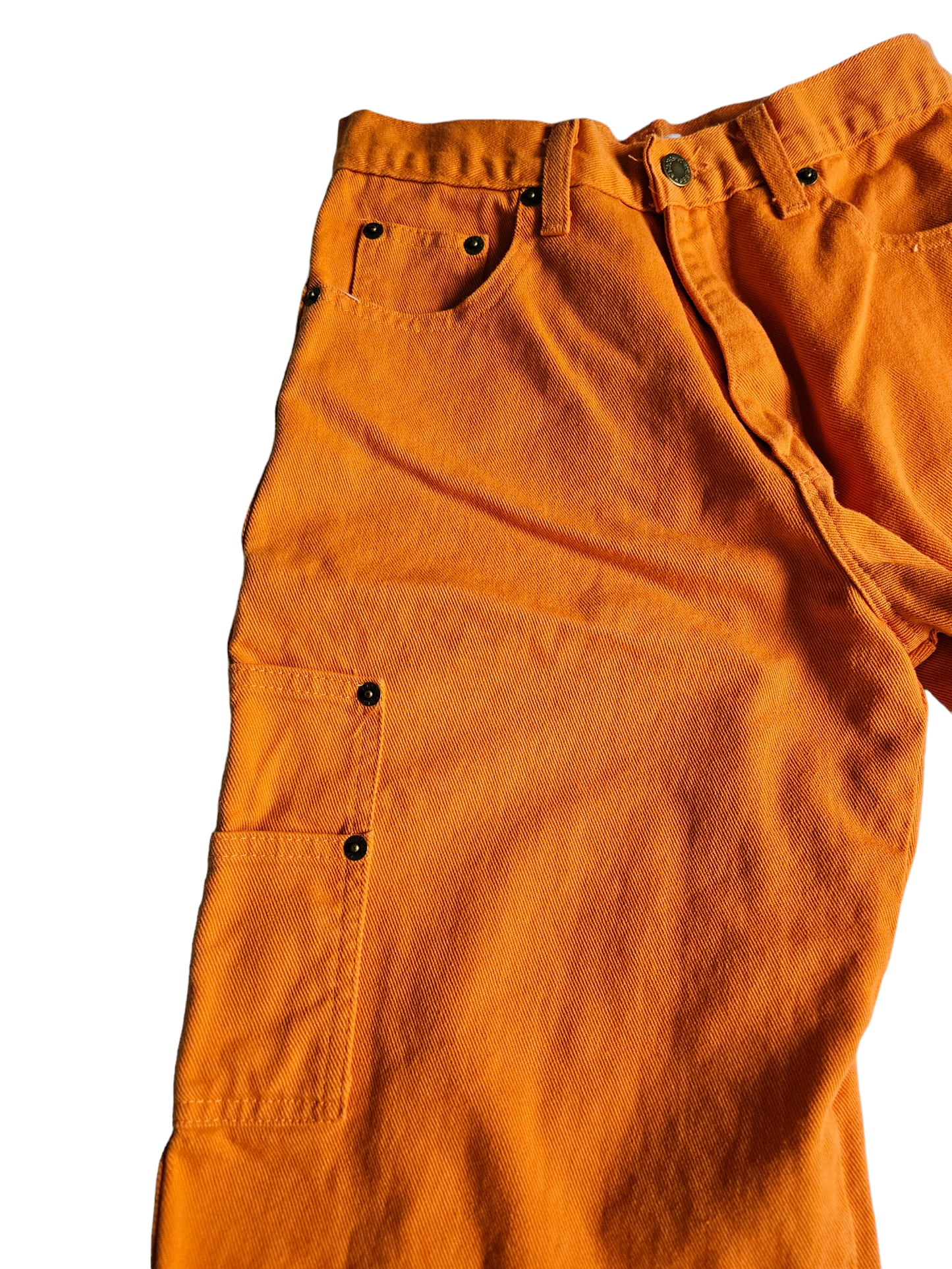 Vintage Pourquoi orange denim shorts Tagged Youth L