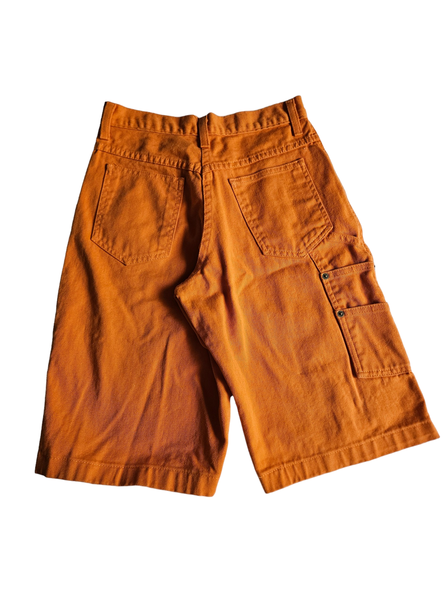 Vintage Pourquoi orange denim shorts Tagged Youth L