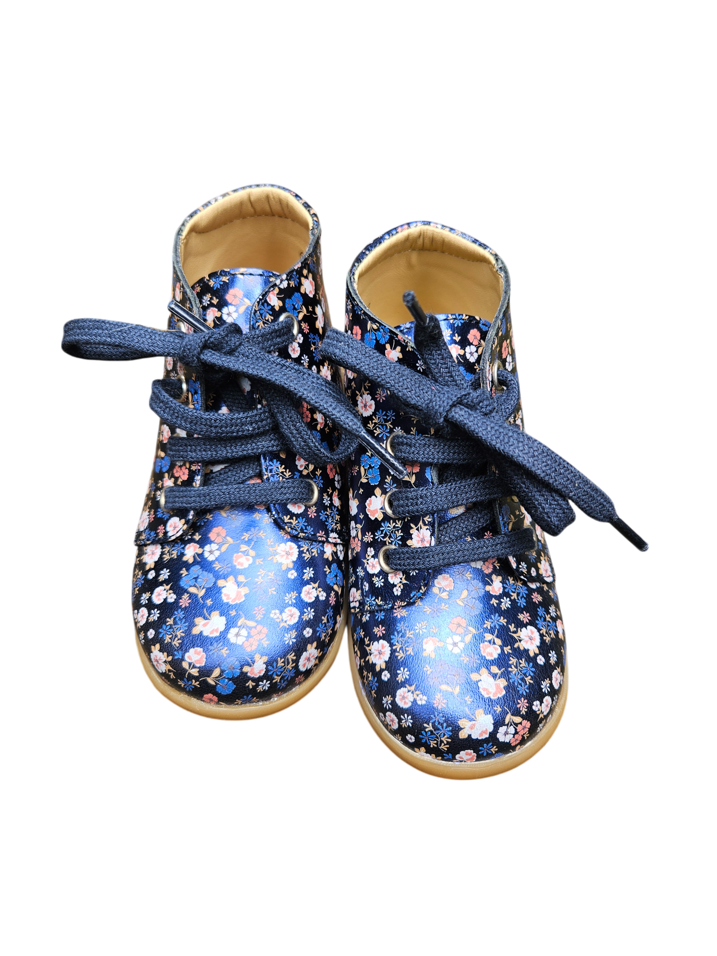 Pom D'Api metallic floral leather boots US7