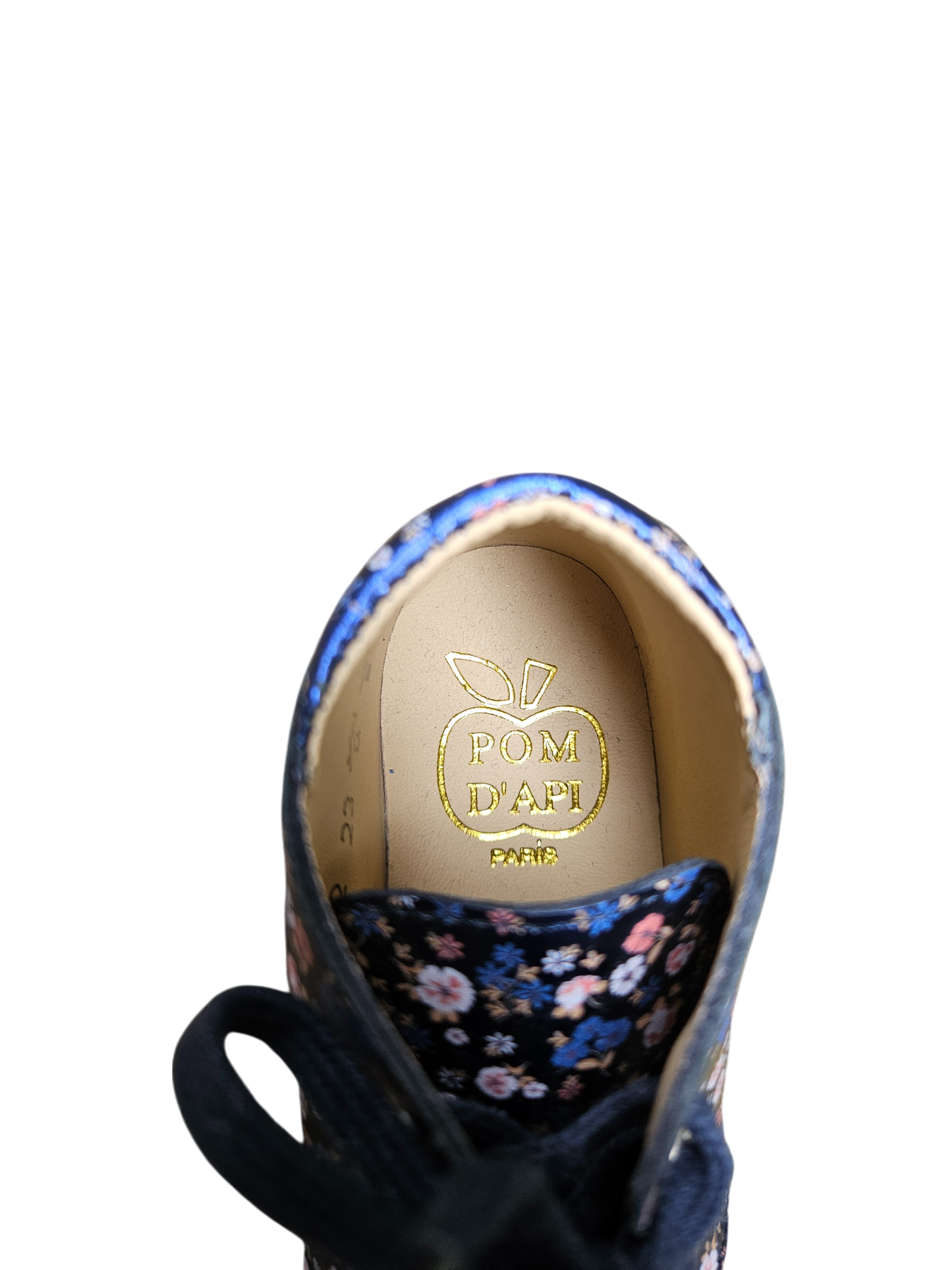 Pom D'Api metallic floral leather boots US7
