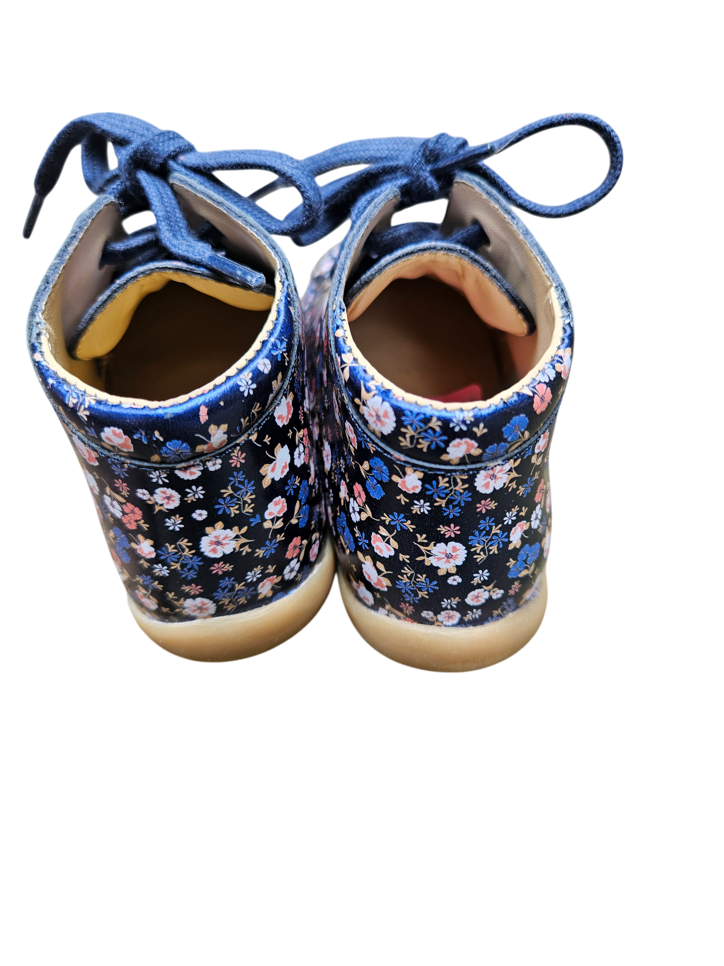 Pom D'Api metallic floral leather boots US7