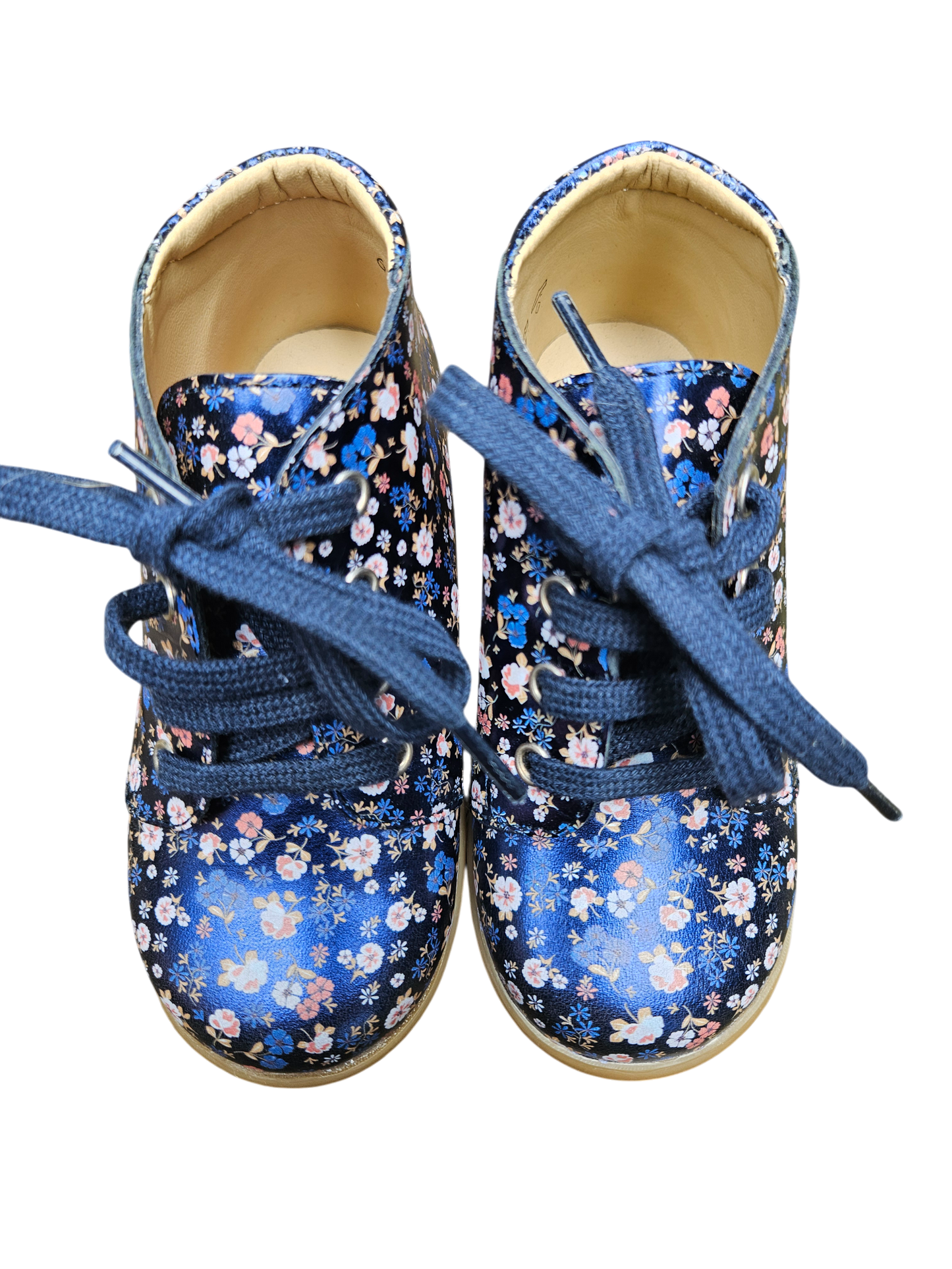 Pom D'Api metallic floral leather boots US7