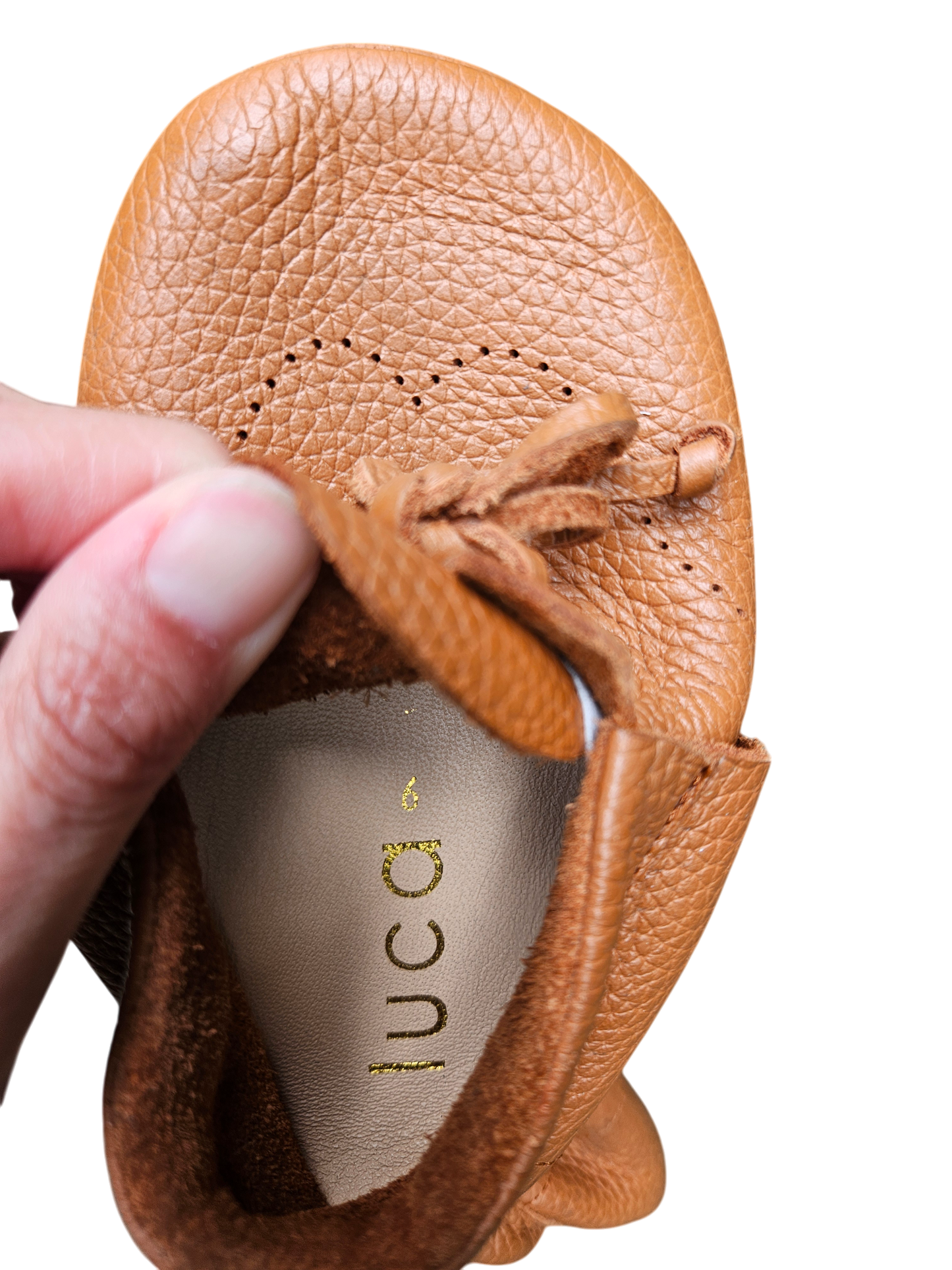 Luca leather moccasins Tagged 6, equivalent to 18-24m