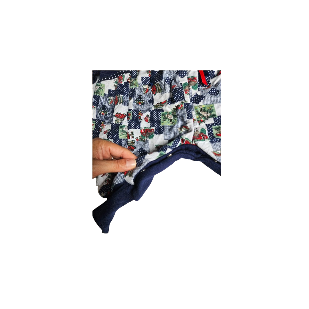 farm/apple print romper 6-12m