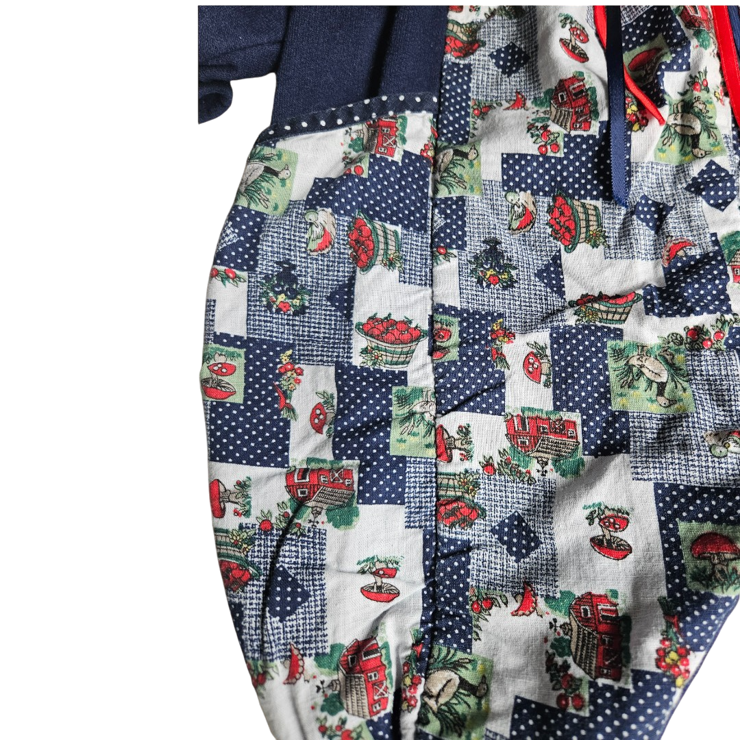 farm/apple print romper 6-12m