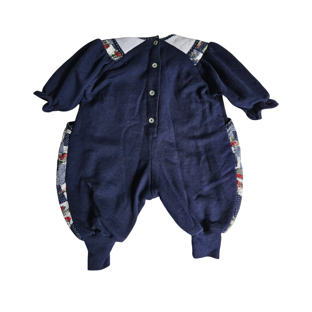 farm/apple print romper 6-12m