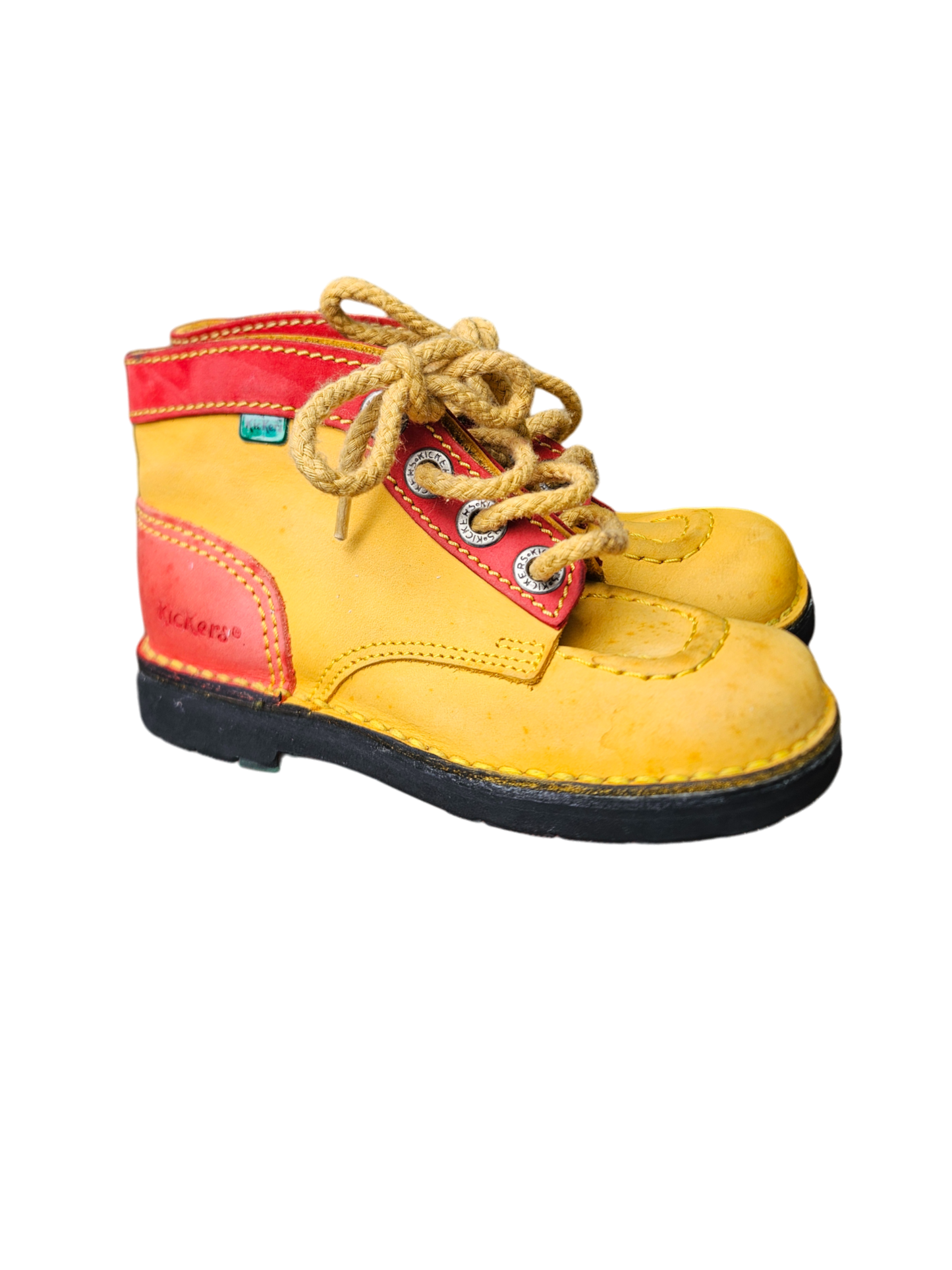 Vintage Kickers colour block leather boots US10C