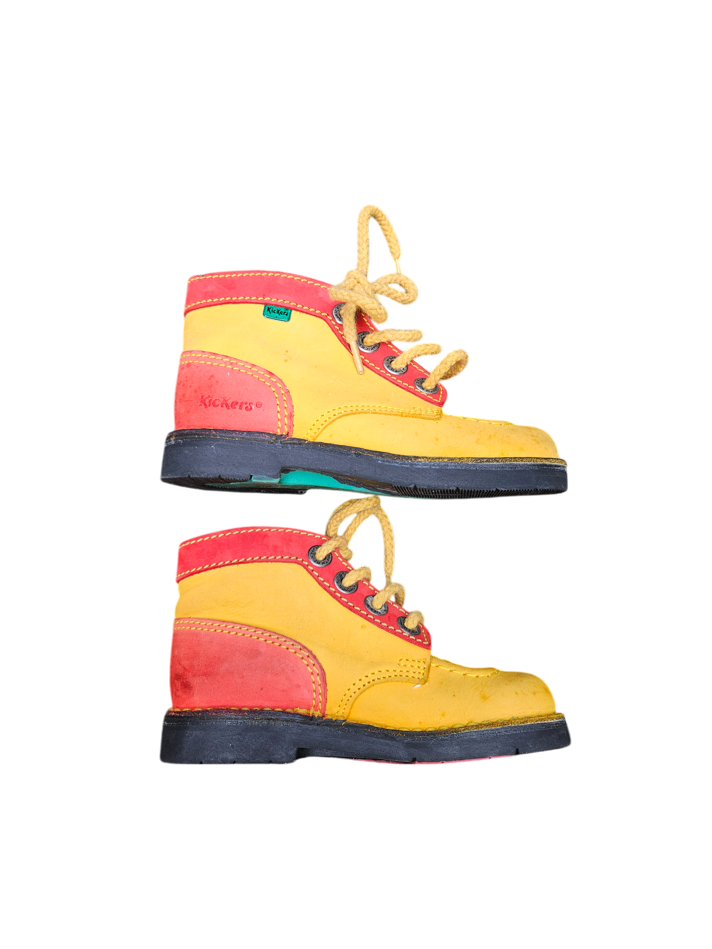 Vintage Kickers colour block leather boots US10C