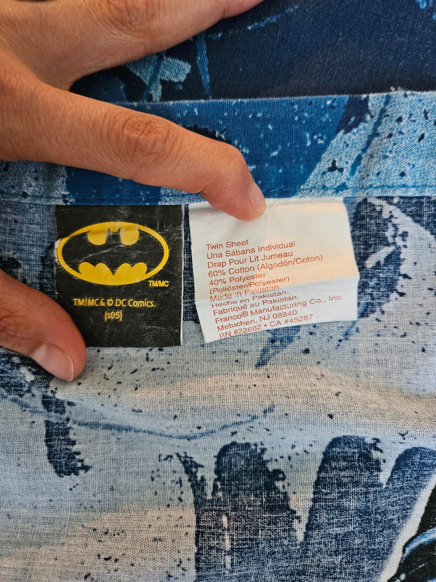 2005 Batman twin size flat sheet