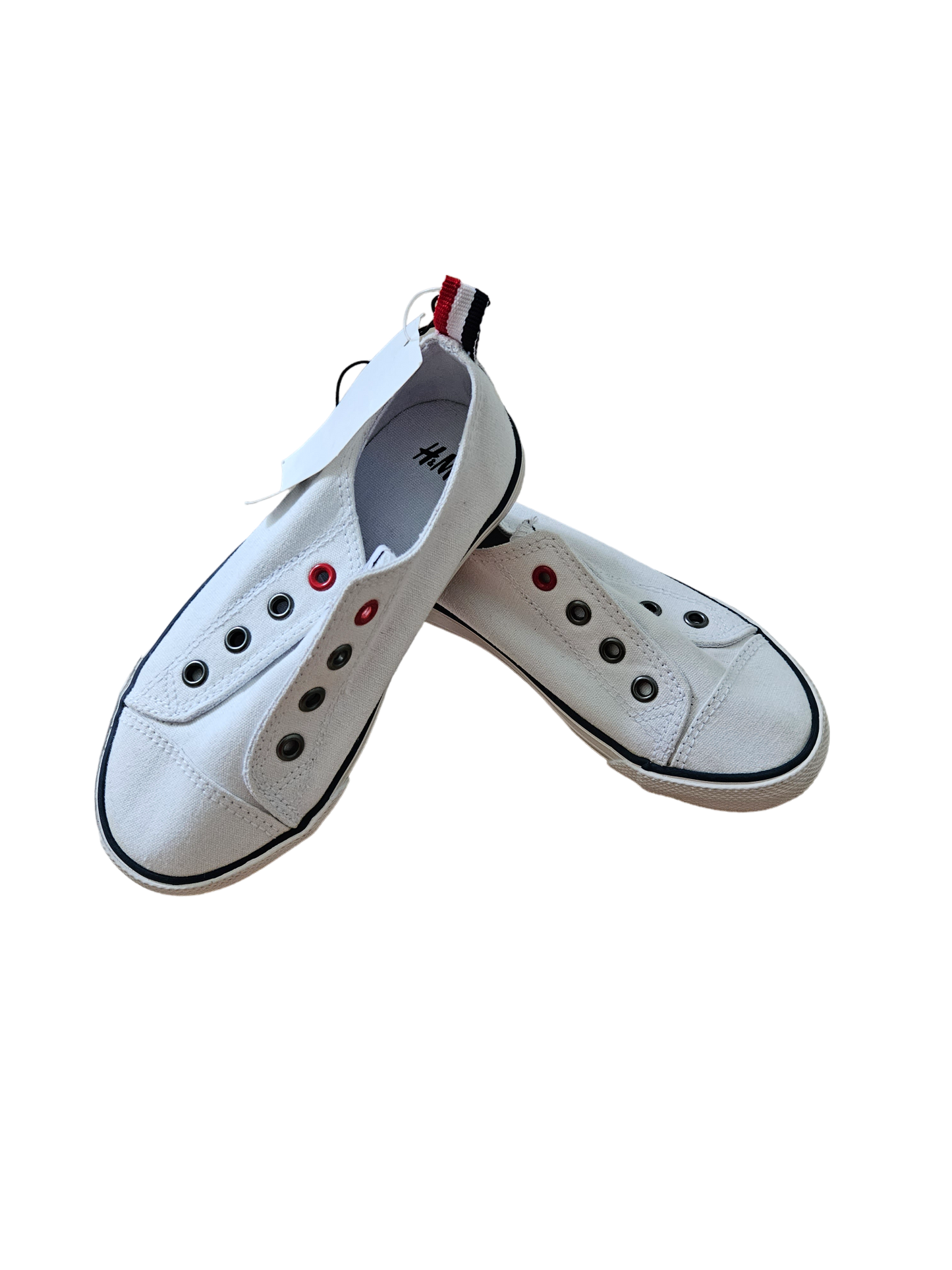H&M white sneakers with elastic tongue C10.5