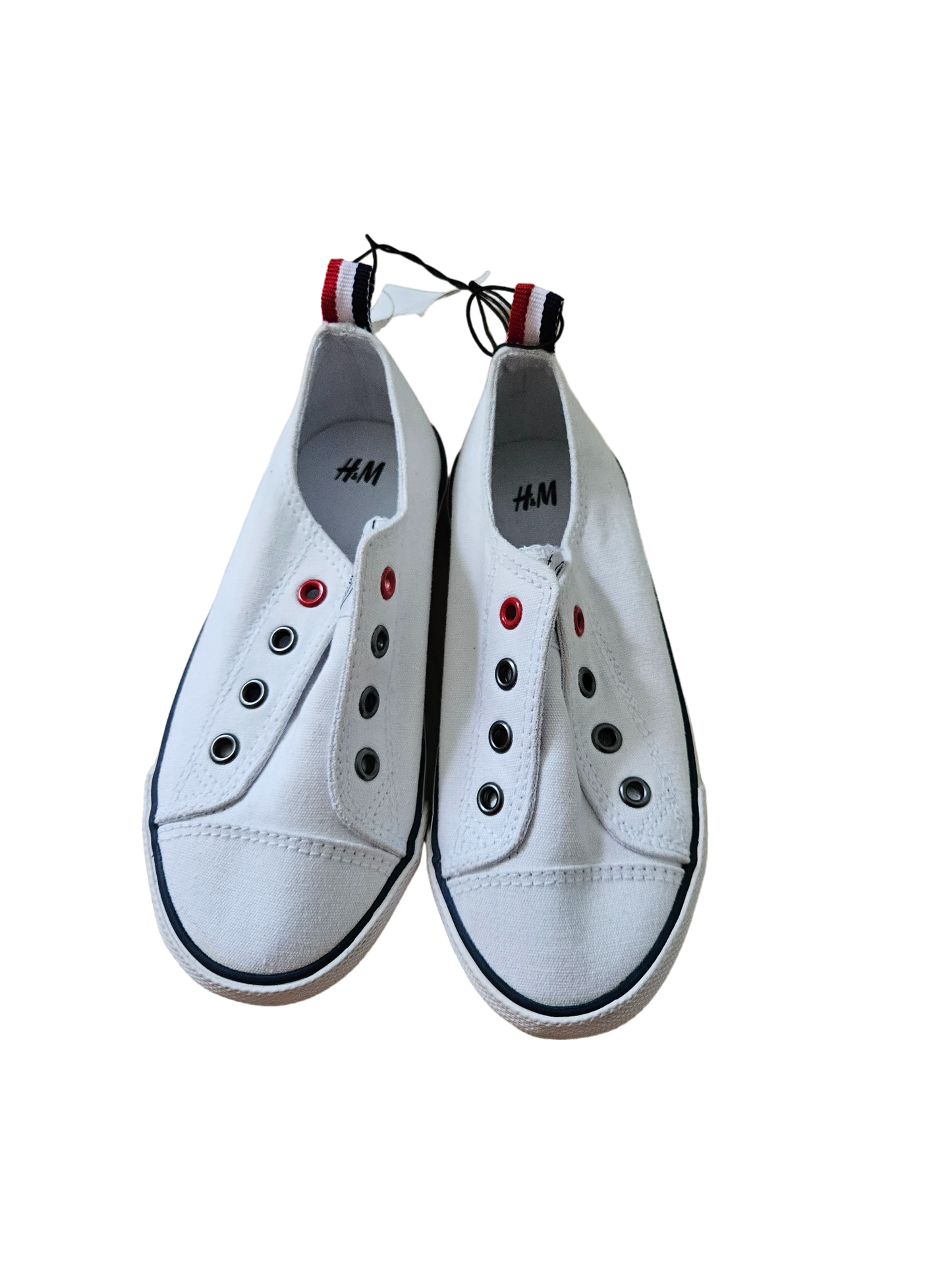 H&M white sneakers with elastic tongue C10.5