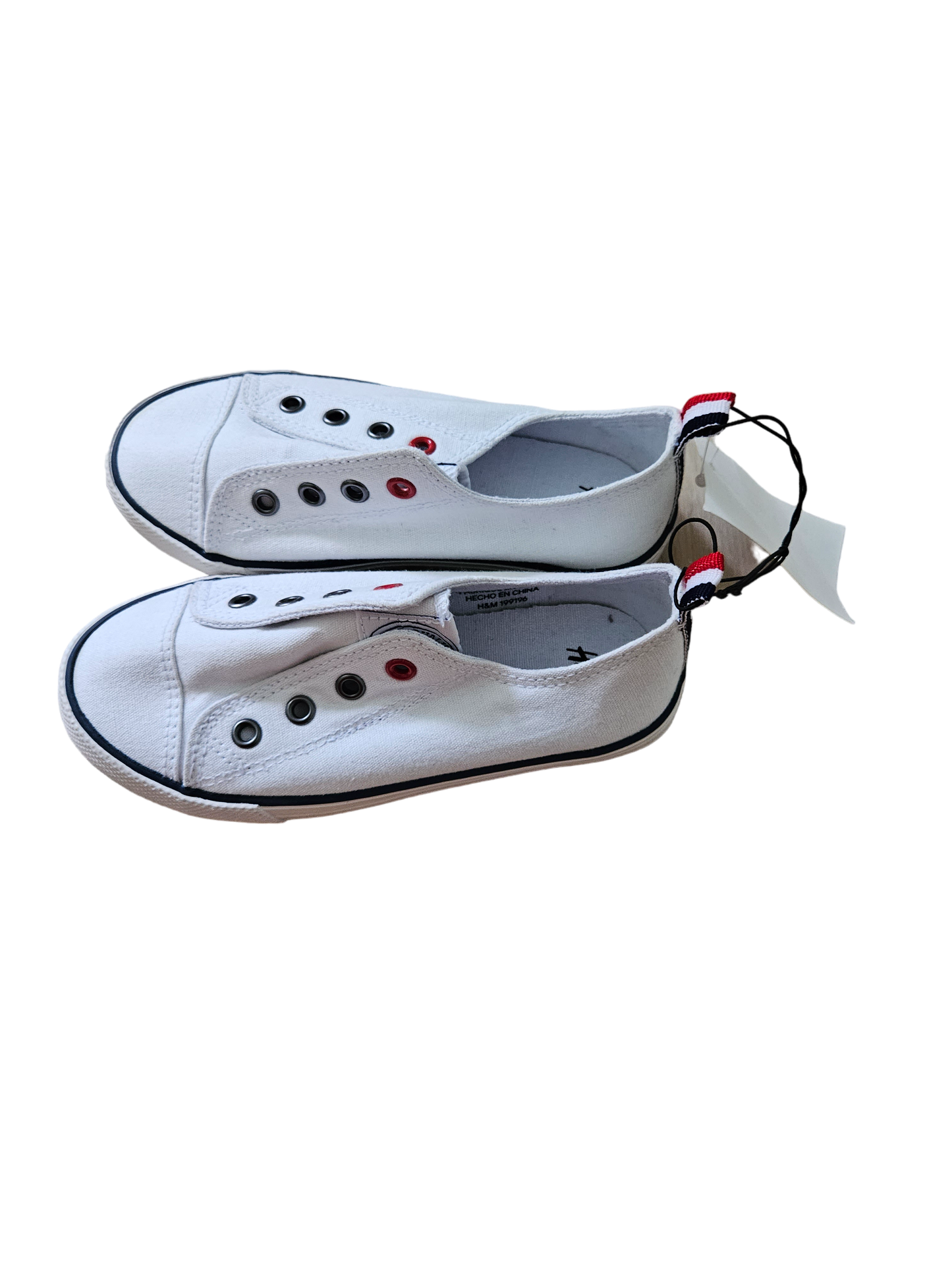 H&M white sneakers with elastic tongue C10.5