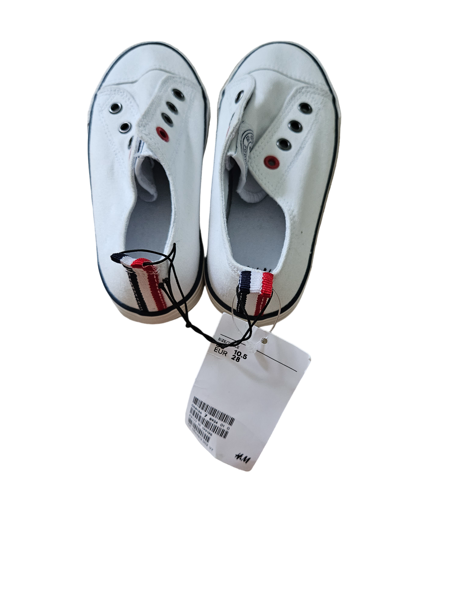 H&M white sneakers with elastic tongue C10.5