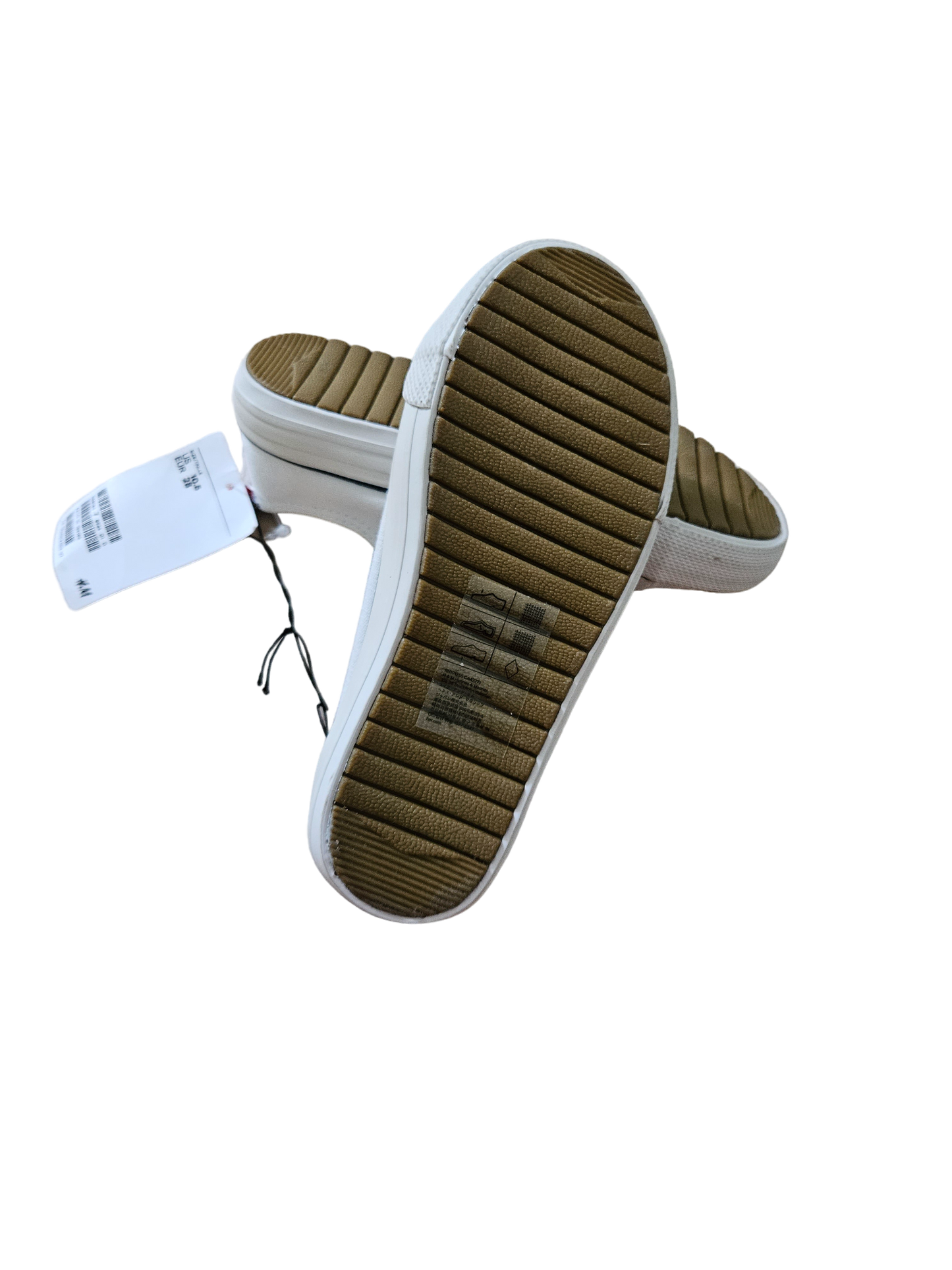 H&M white sneakers with elastic tongue C10.5