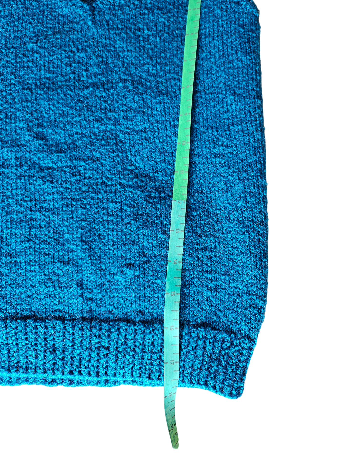 Handknit teal sweater vest approx 4-7y
