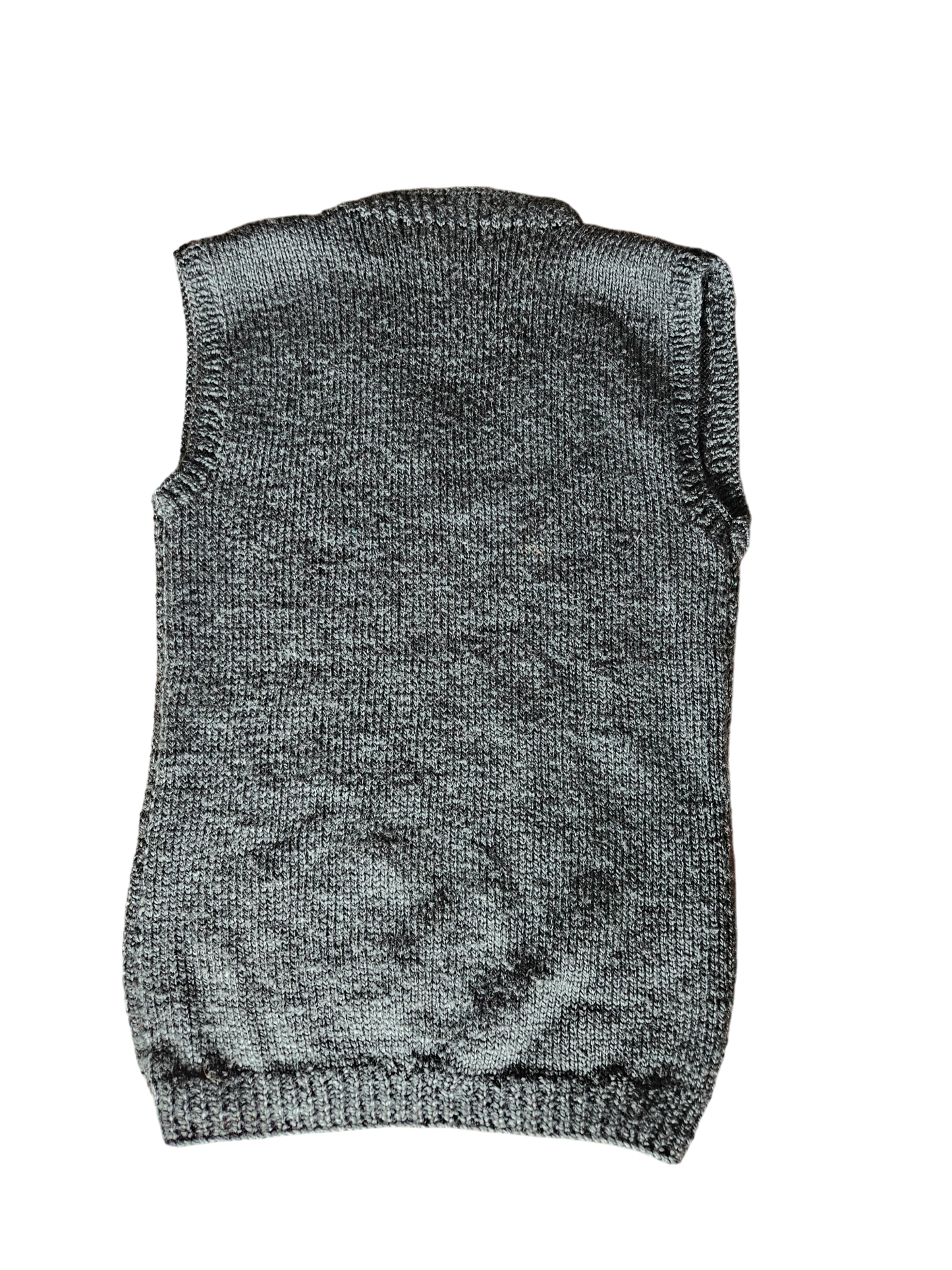 Handknit grey sweater vest approx 4-7y