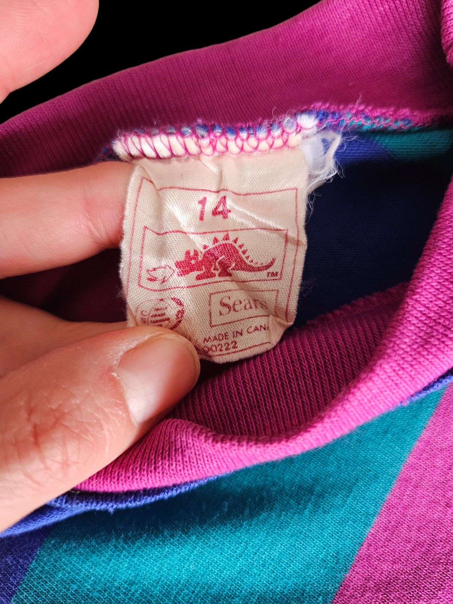 Vintage Sears striped long sleeve 6-8Y