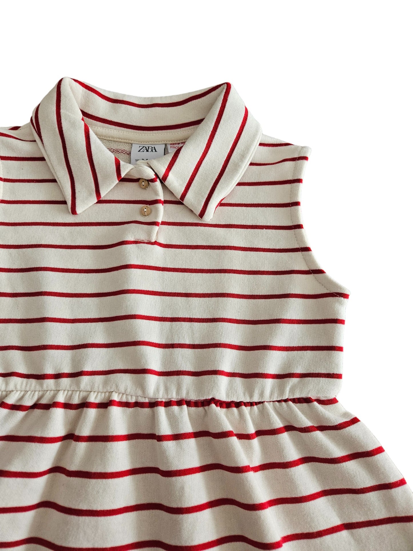 Zara striped sleeveless dress 3-4y