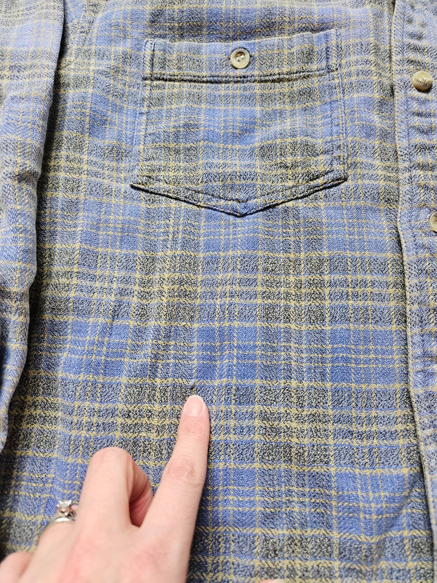 Vintage Northern Getaway flannel button up long sleeve Youth L