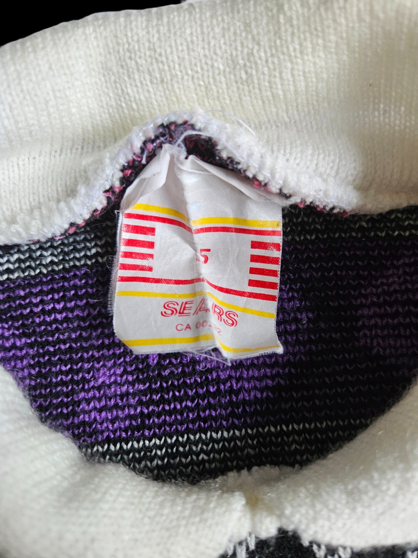 Vintage Sears acrylic knit collared heart sweater Size 5y