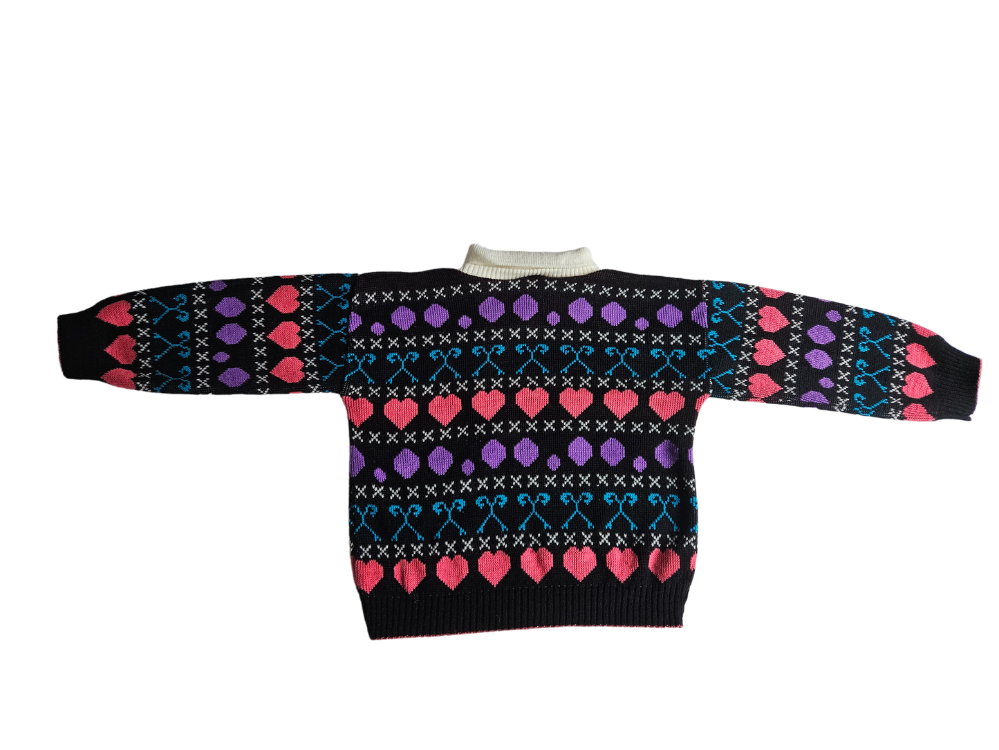 Vintage Sears acrylic knit collared heart sweater Size 5y