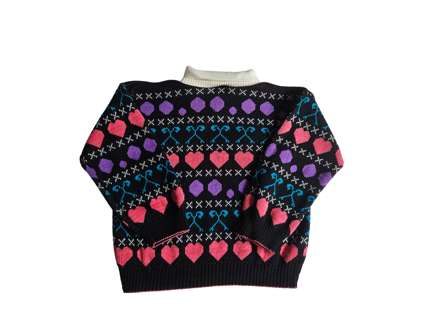 Vintage Sears acrylic knit collared heart sweater Size 5y