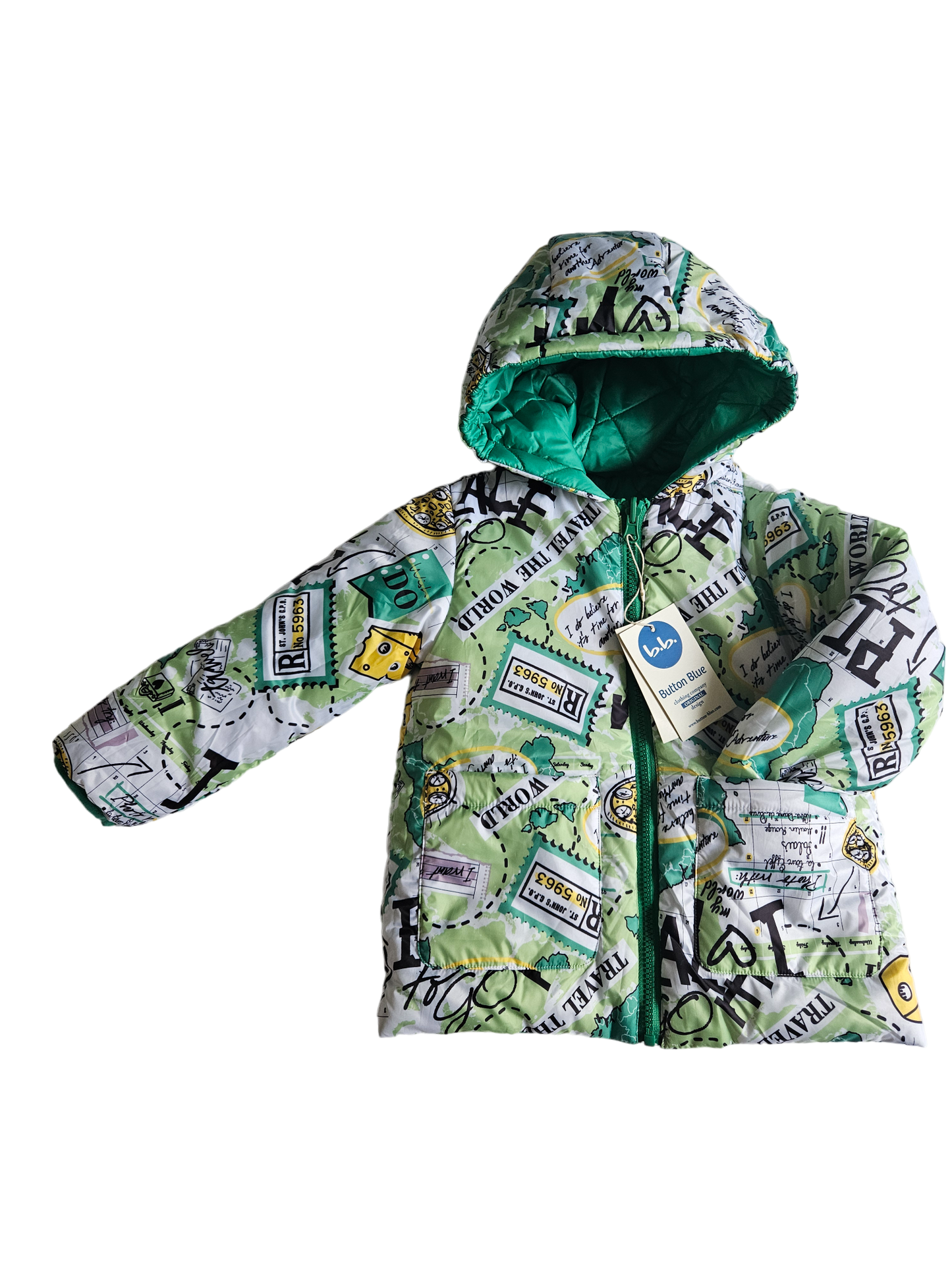 Reversible puffer coat Size 4 NWT
