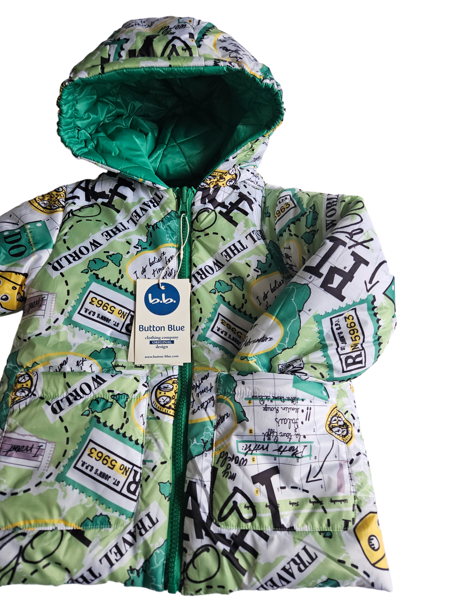Reversible puffer coat Size 4 NWT