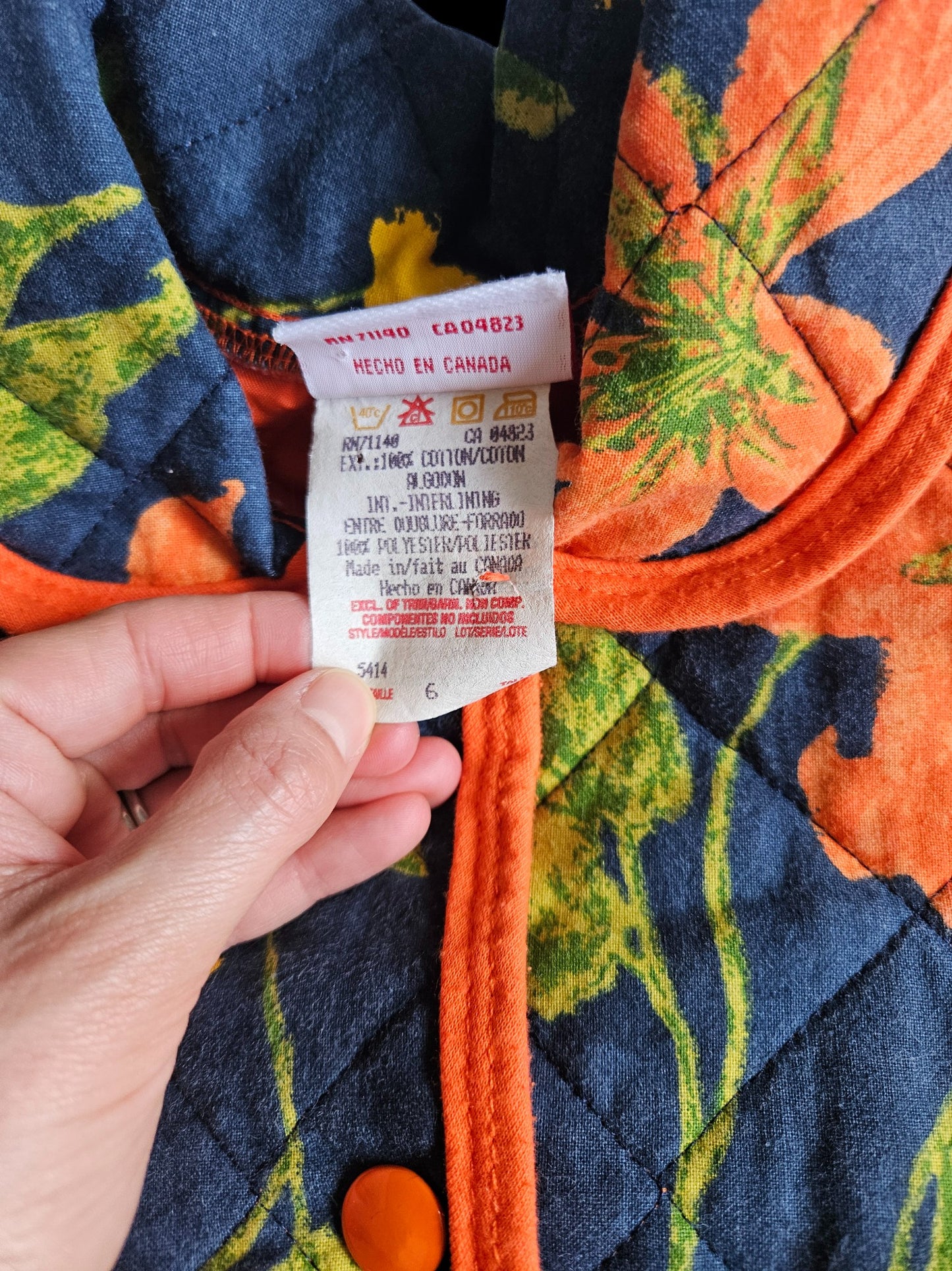 Vintage Milton Funwear quilted floral jacket Size 6
