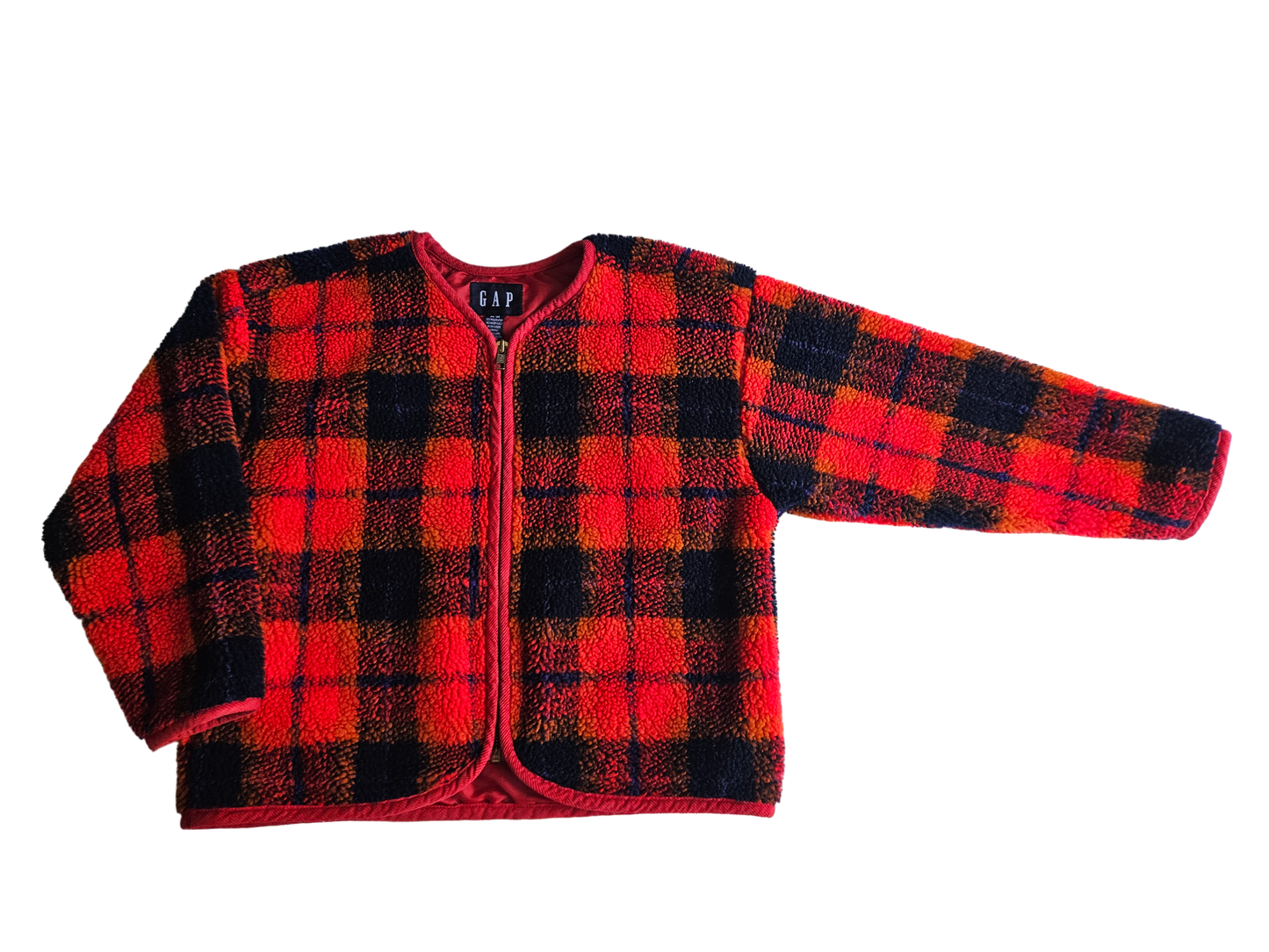Retro Gap plaid sherpa jacket Size M
