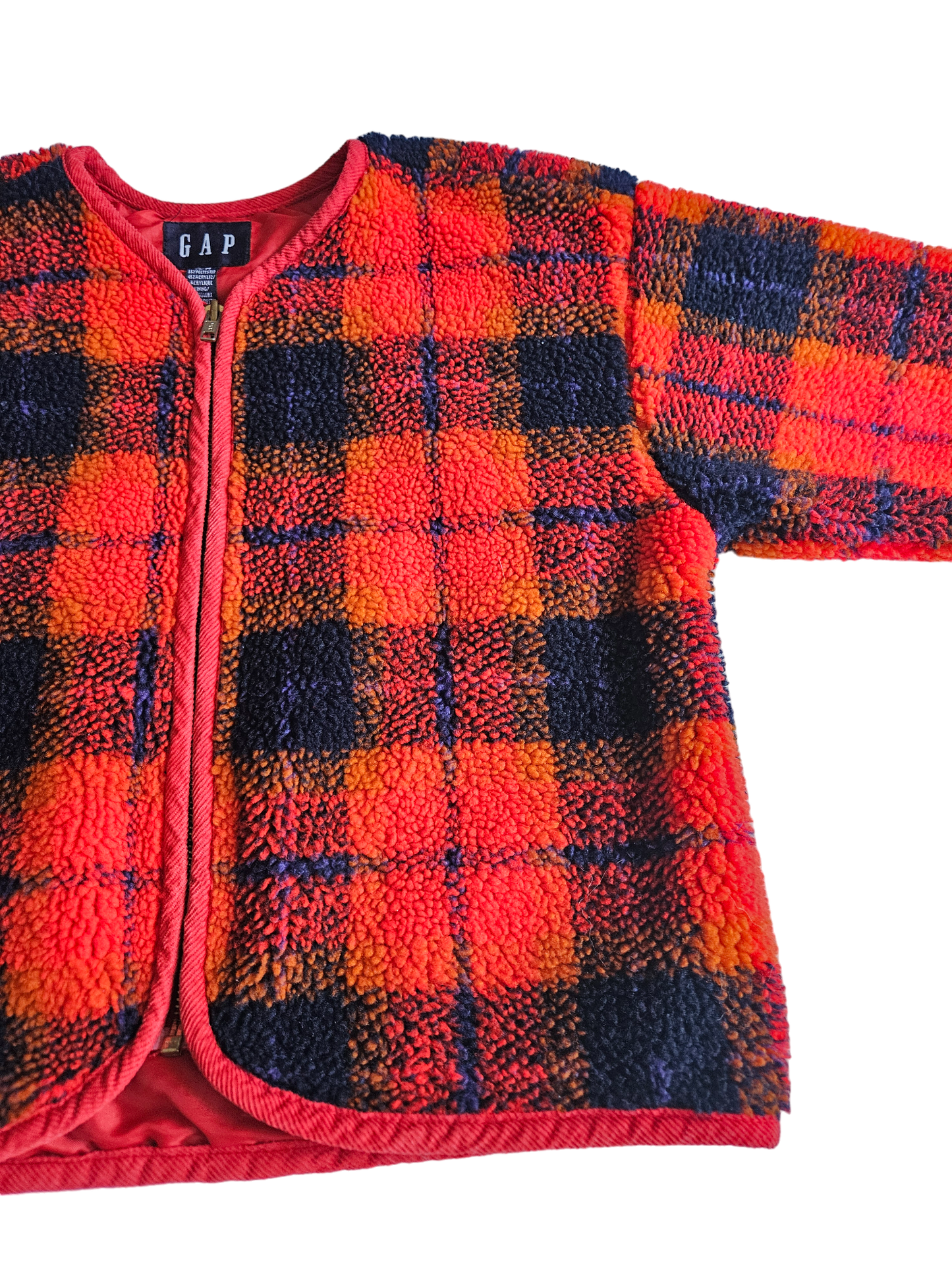 Retro Gap plaid sherpa jacket Size M