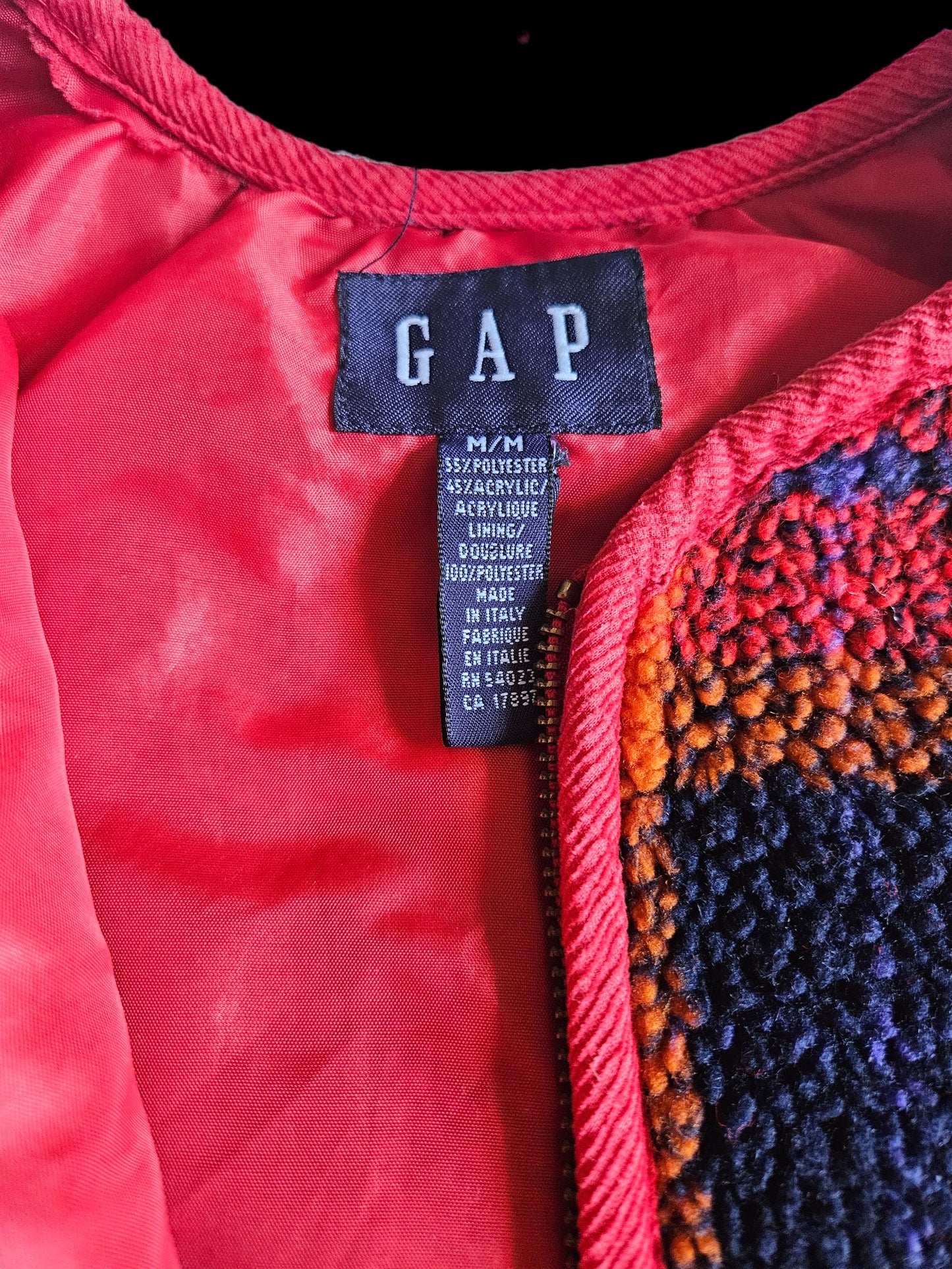 Retro Gap plaid sherpa jacket Size M