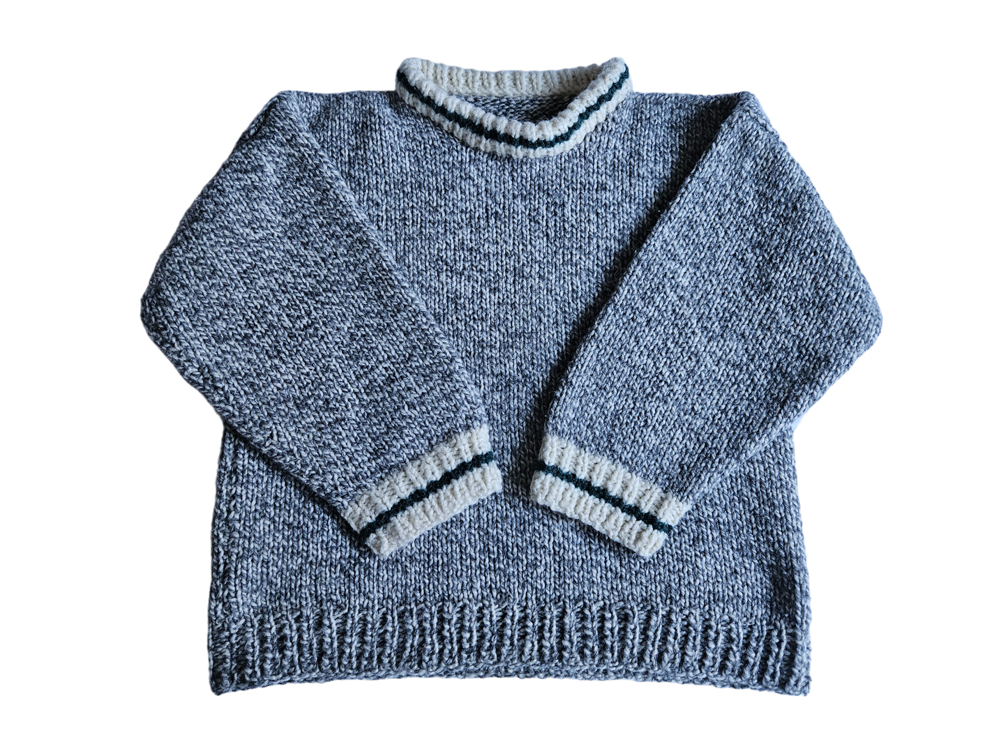 Handknit cable sweater 8-12y