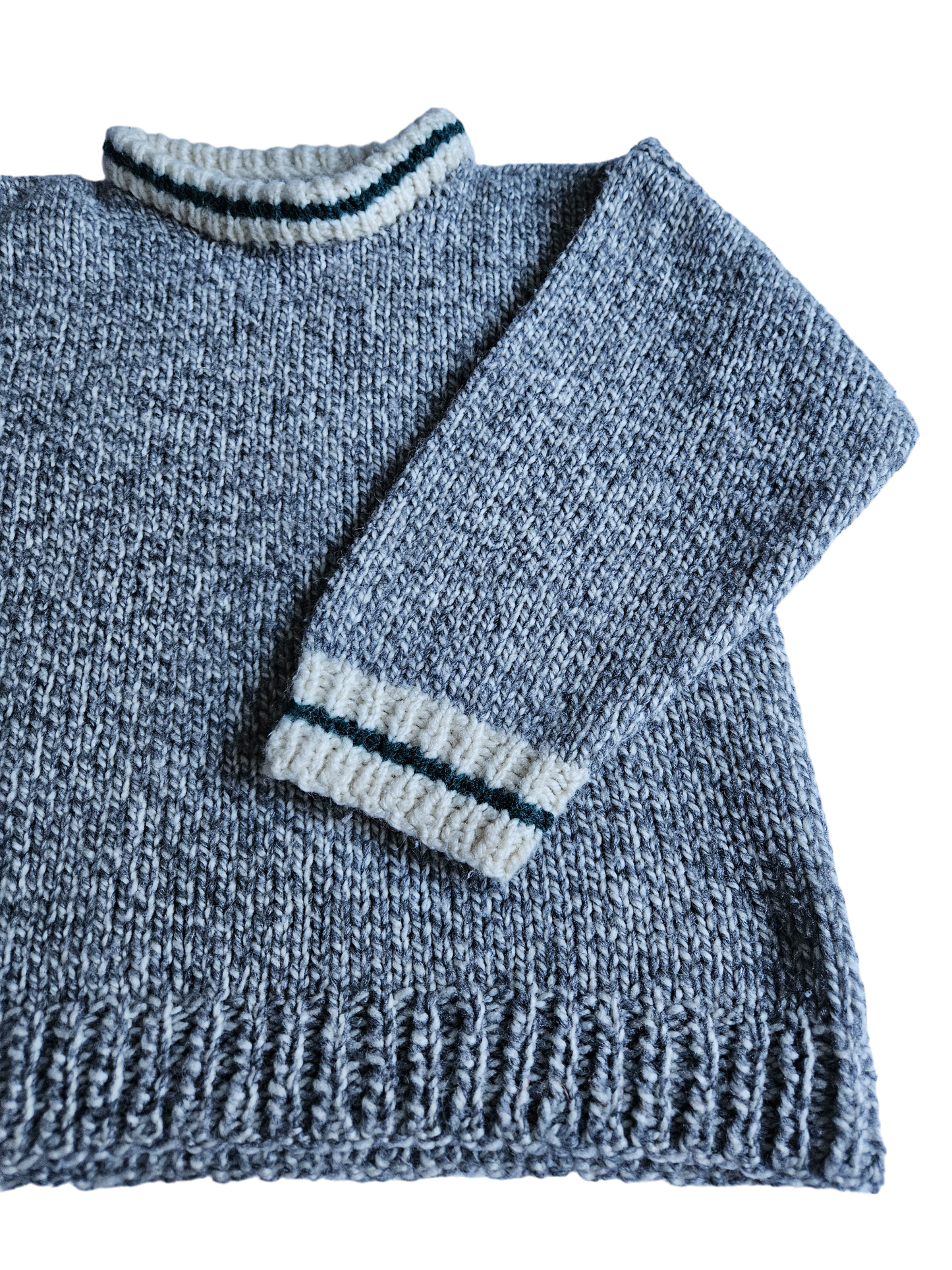 Handknit cable sweater 8-12y