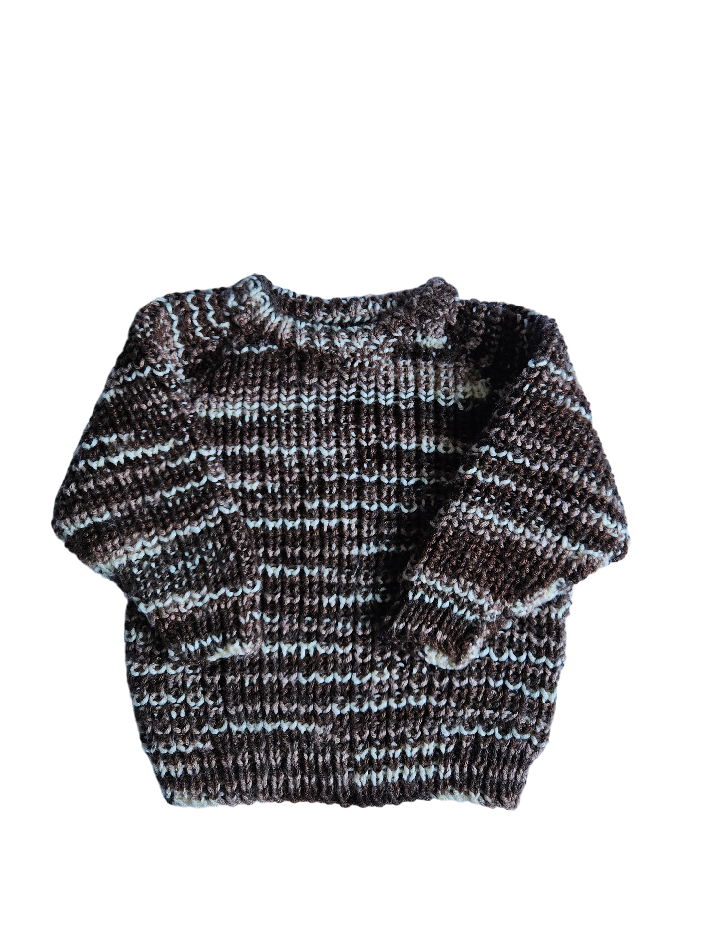 Marled brown handknit sweater approx 3T
