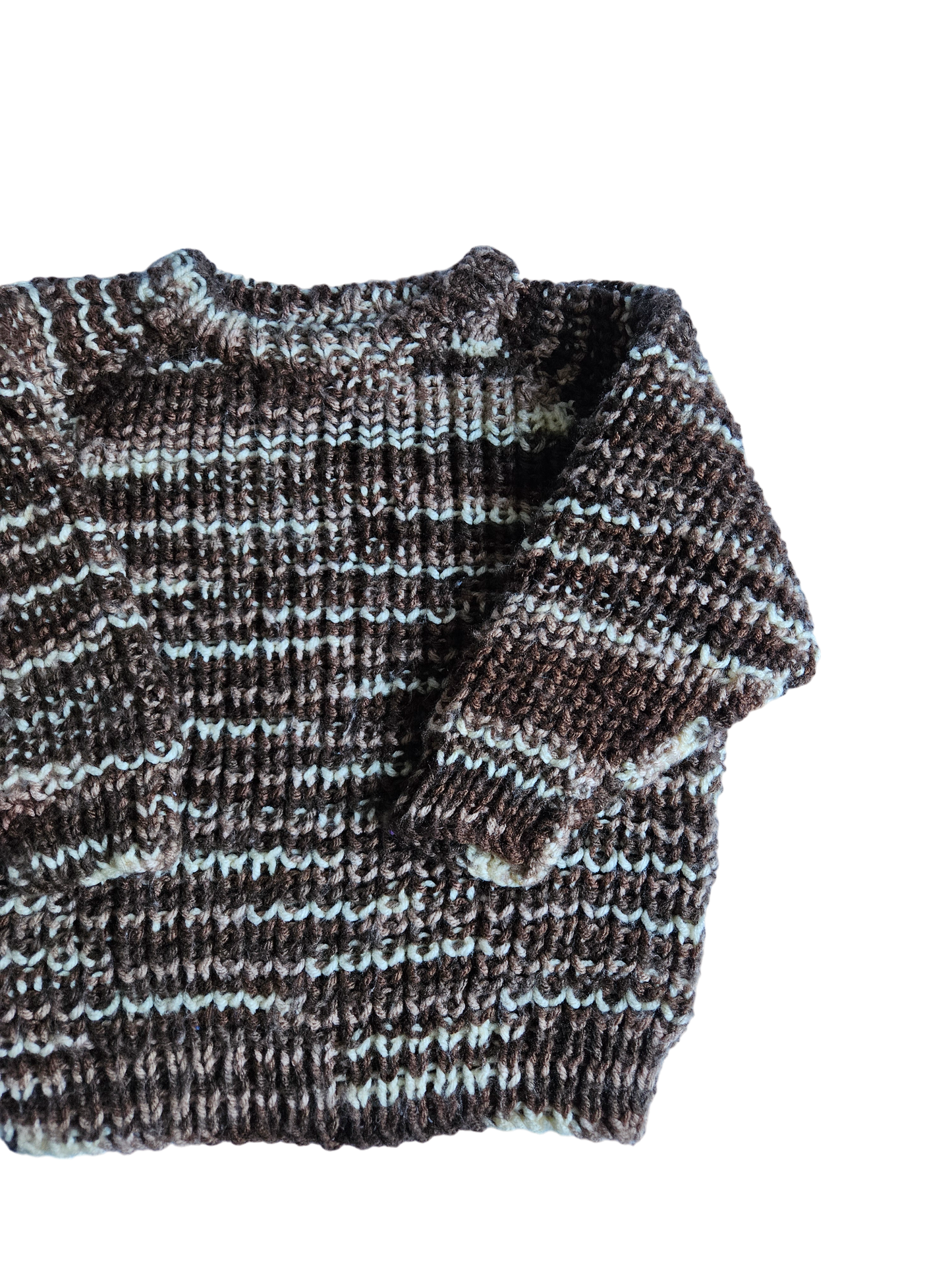 Marled brown handknit sweater approx 3T
