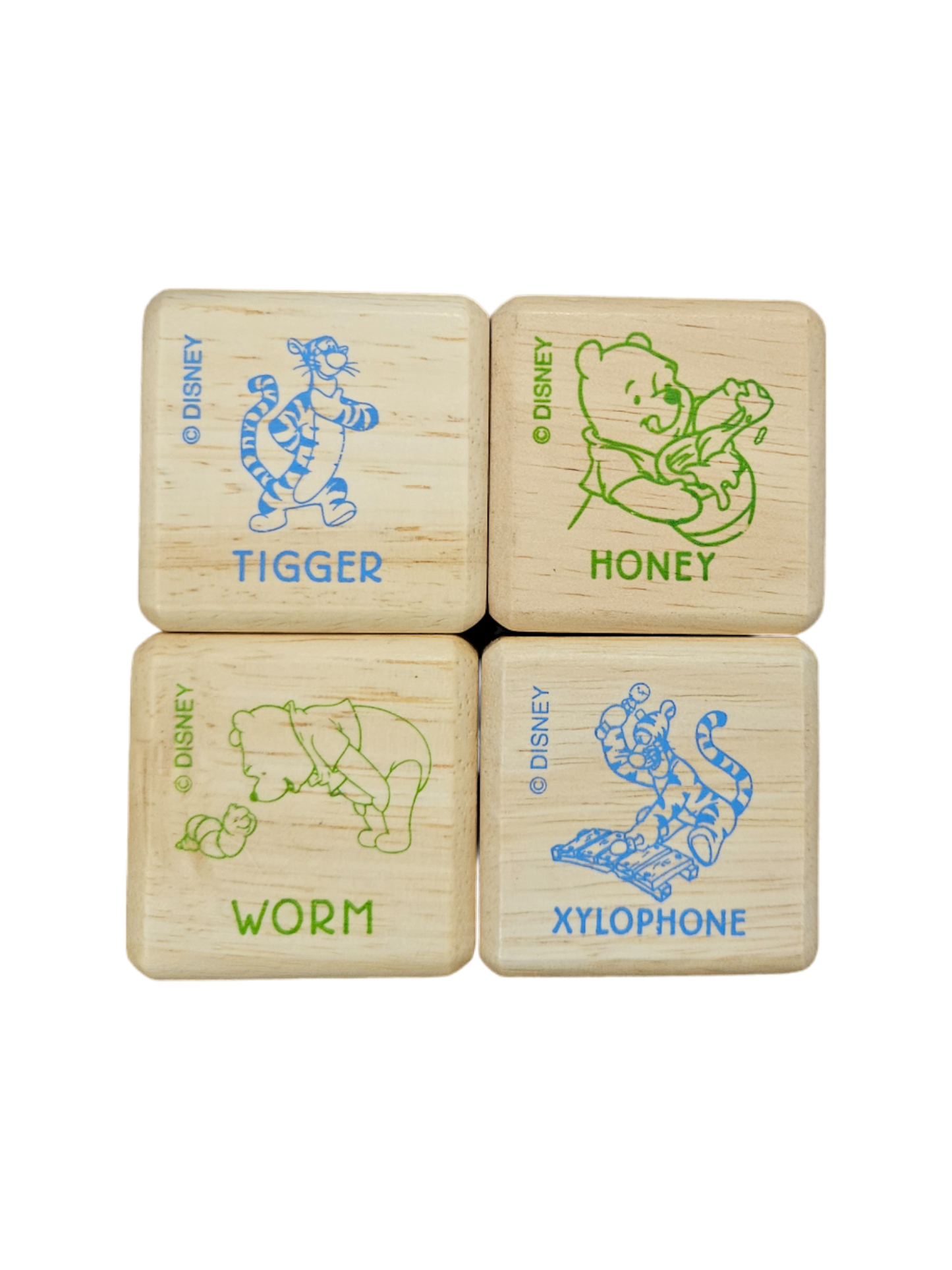 Vintage Fisher Price Disney Winnie the Pooh Wood ABC Puzzle Blocks