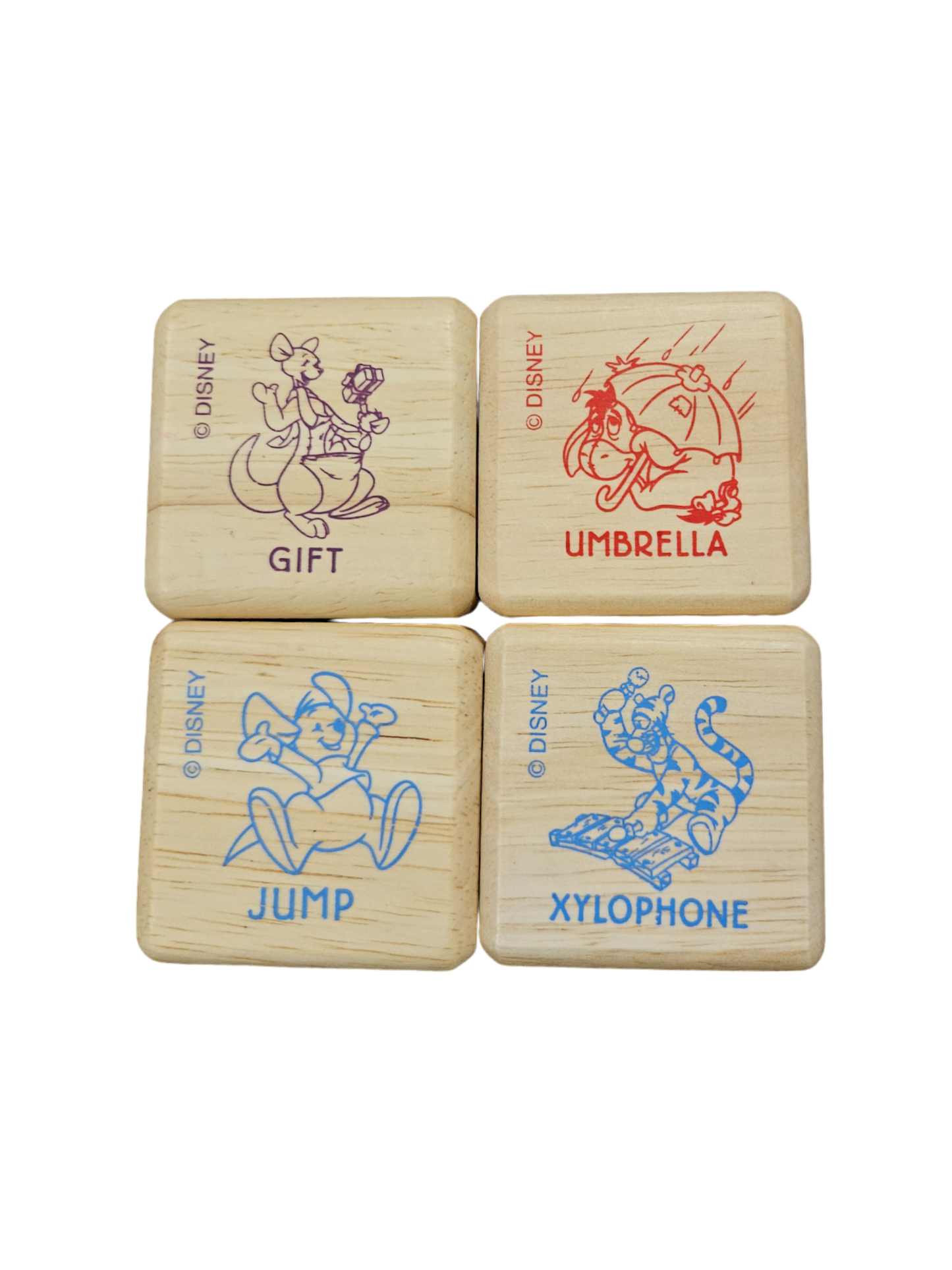 Vintage Fisher Price Disney Winnie the Pooh Wood ABC Puzzle Blocks