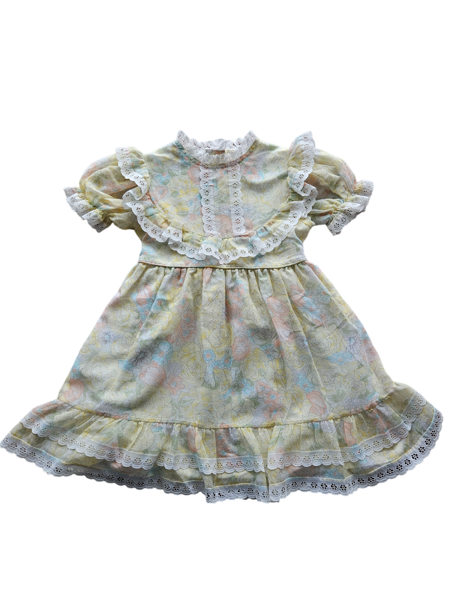 Vintage Winnie the Pooh floral print circle dress Size 6 Made in USA
