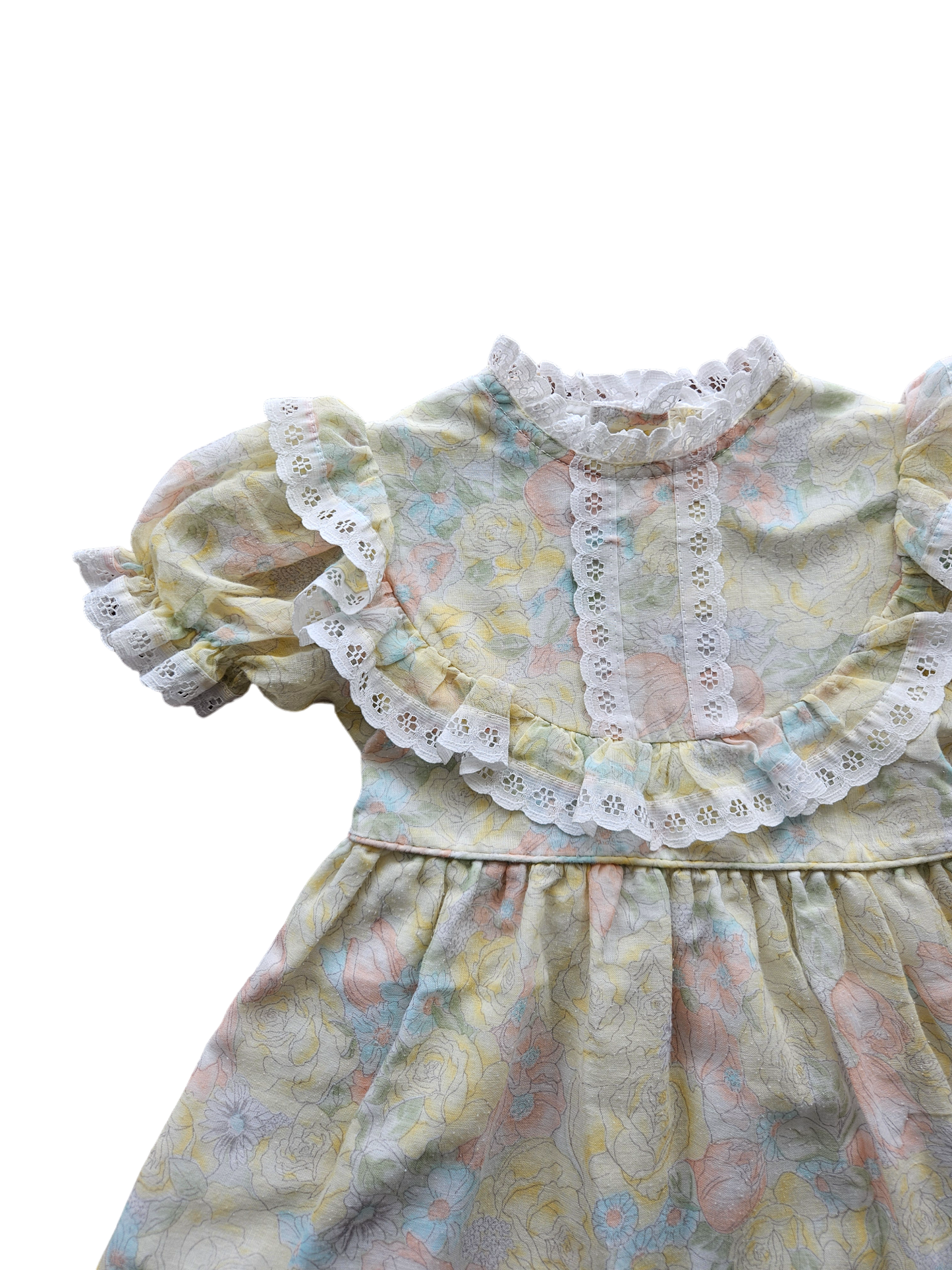 Vintage Winnie the Pooh floral print circle dress Size 6 Made in USA