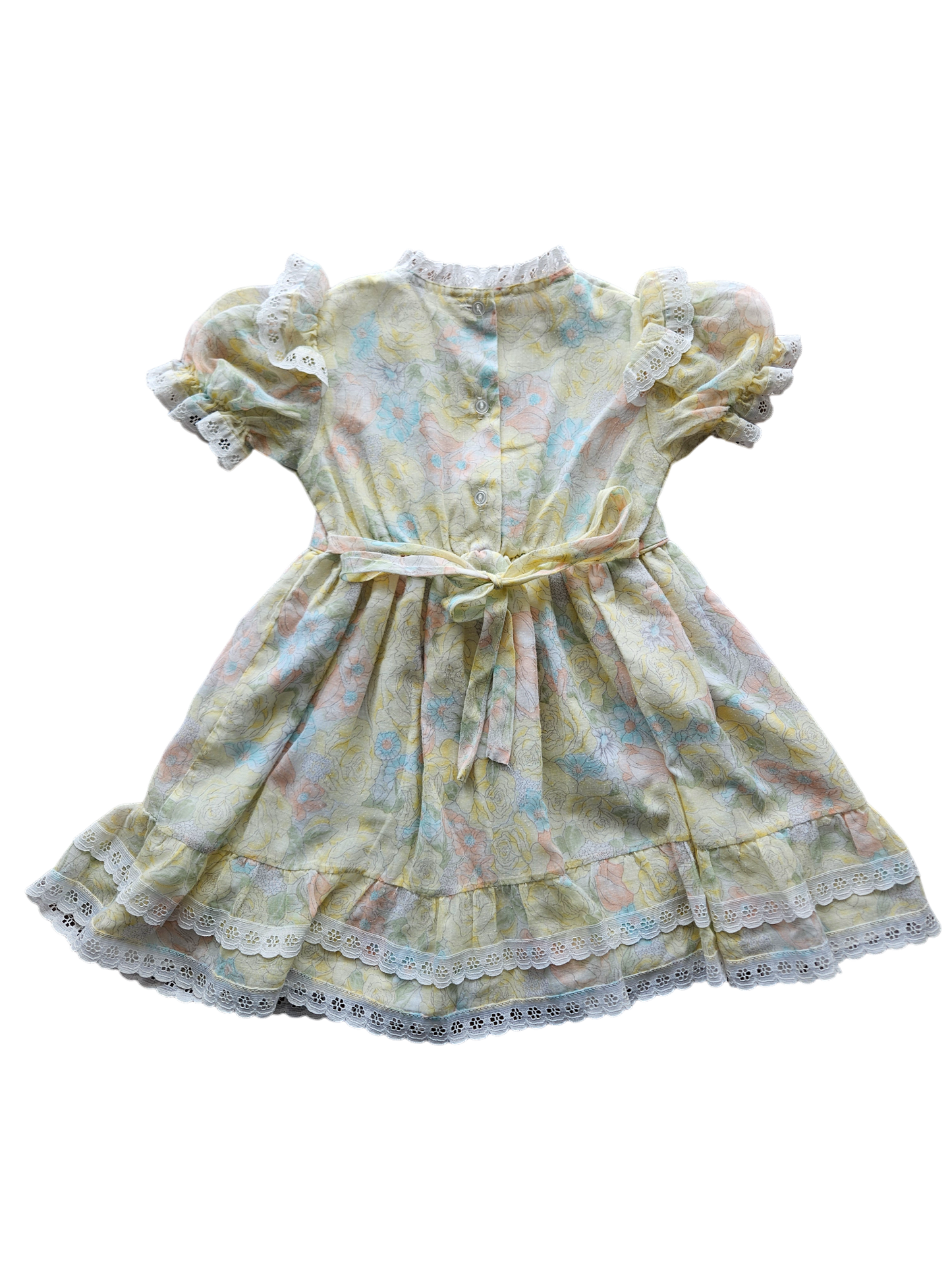 Vintage Winnie the Pooh floral print circle dress Size 6 Made in USA