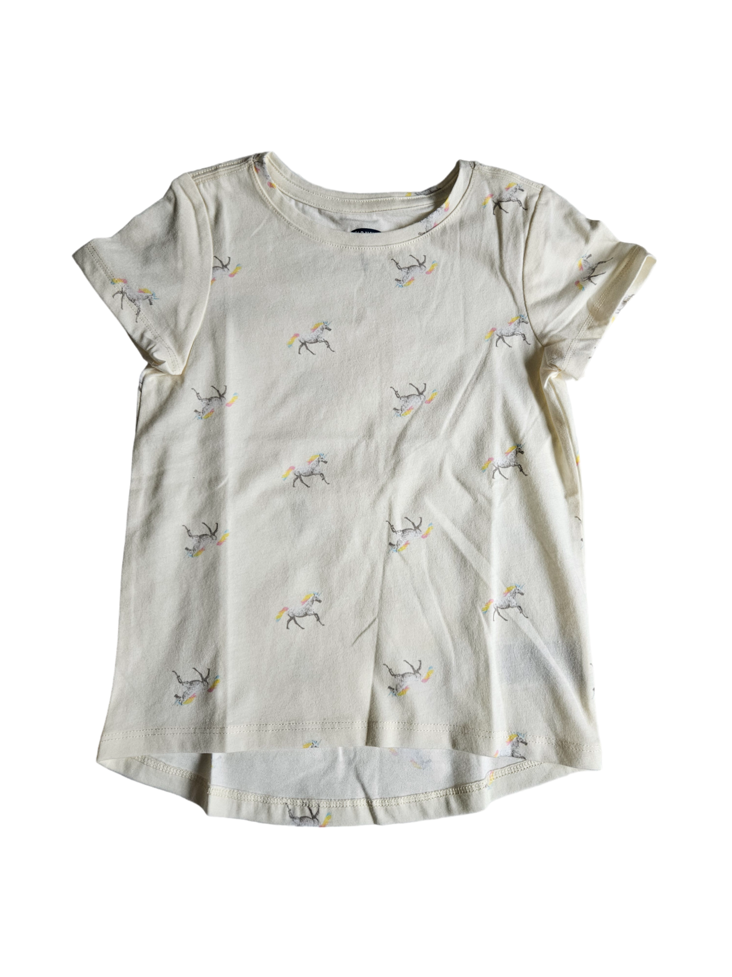 Old Navy white tee with unicorn print 5T NWT