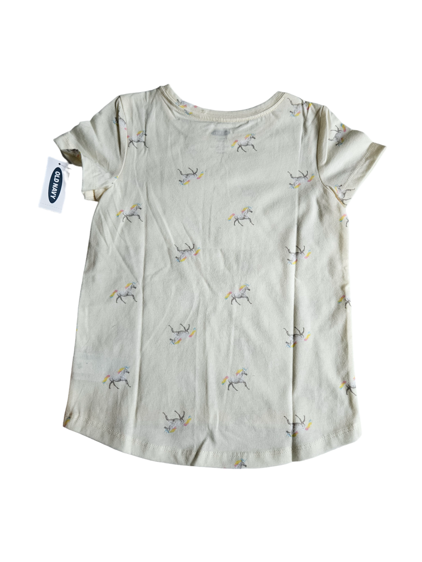 Old Navy white tee with unicorn print 5T NWT