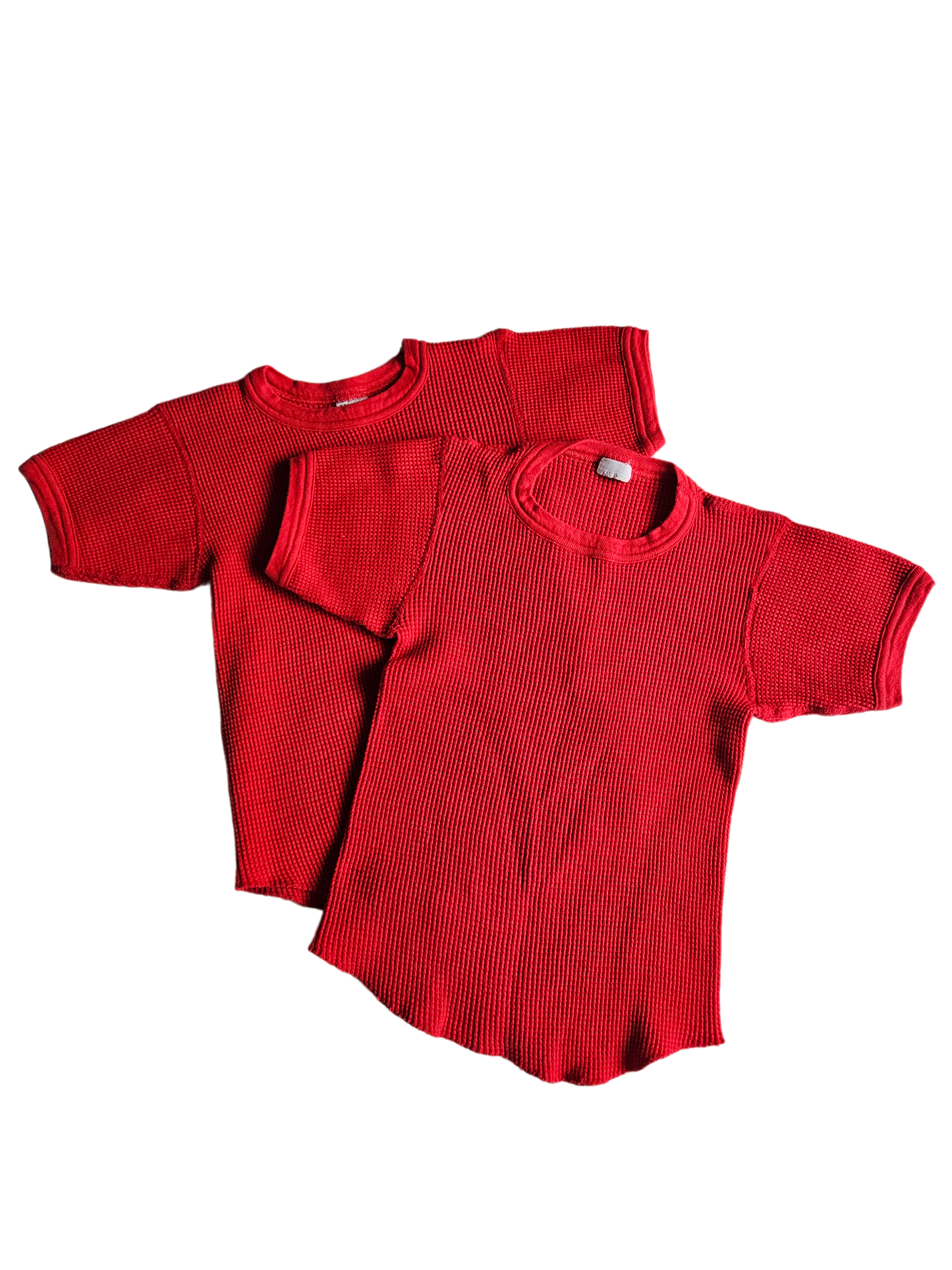 Vintage red waffle knit tee Size M approx 3-5Y