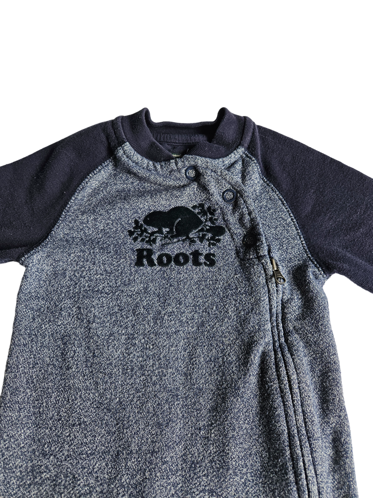 Roots navy pepper romper 6-12m