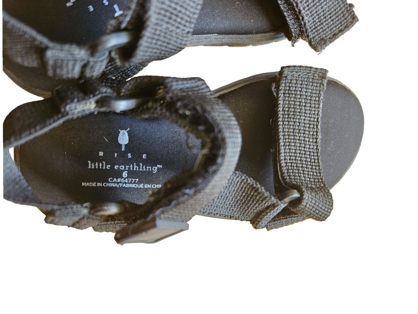 Rise little earthling black strappy sandal C6