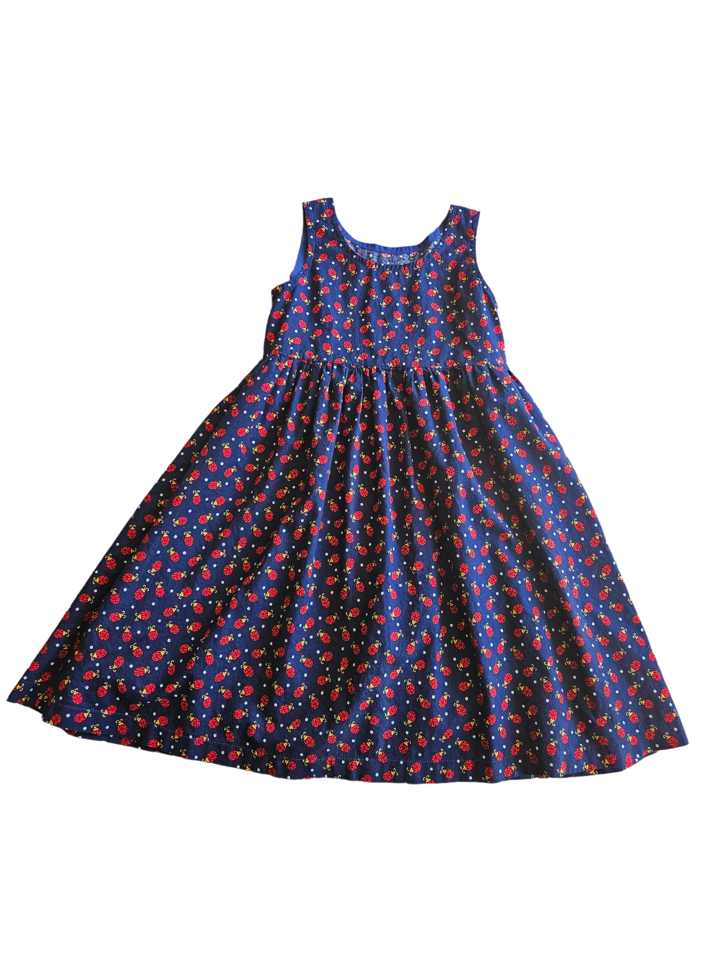 Handmade lady bug print dress Youth S