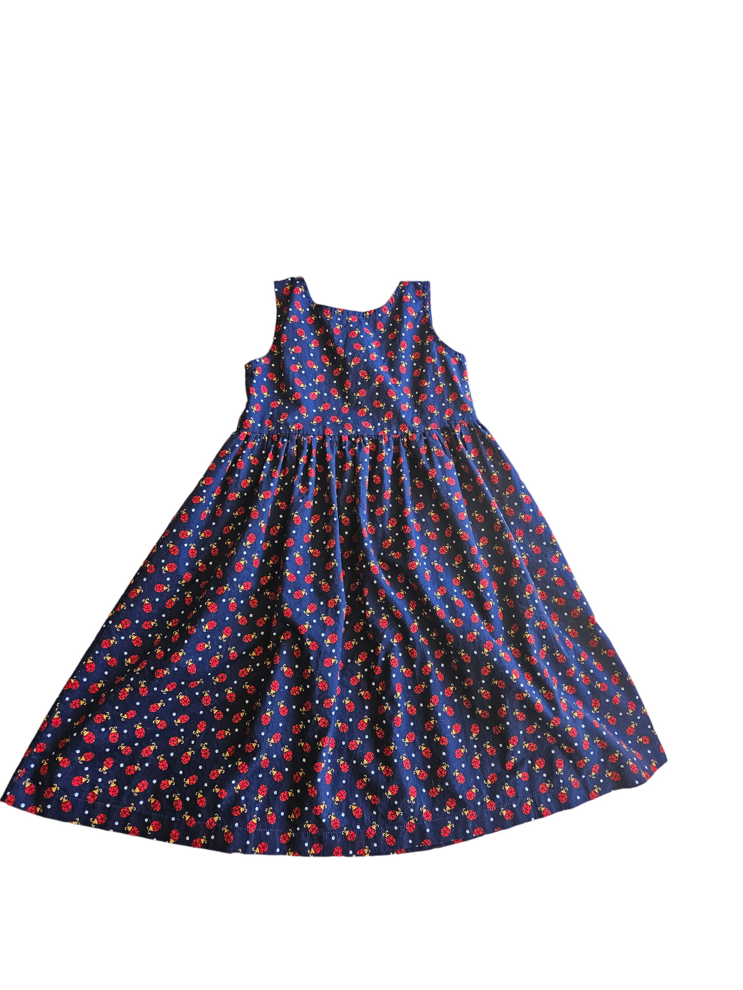 Handmade lady bug print dress Youth S