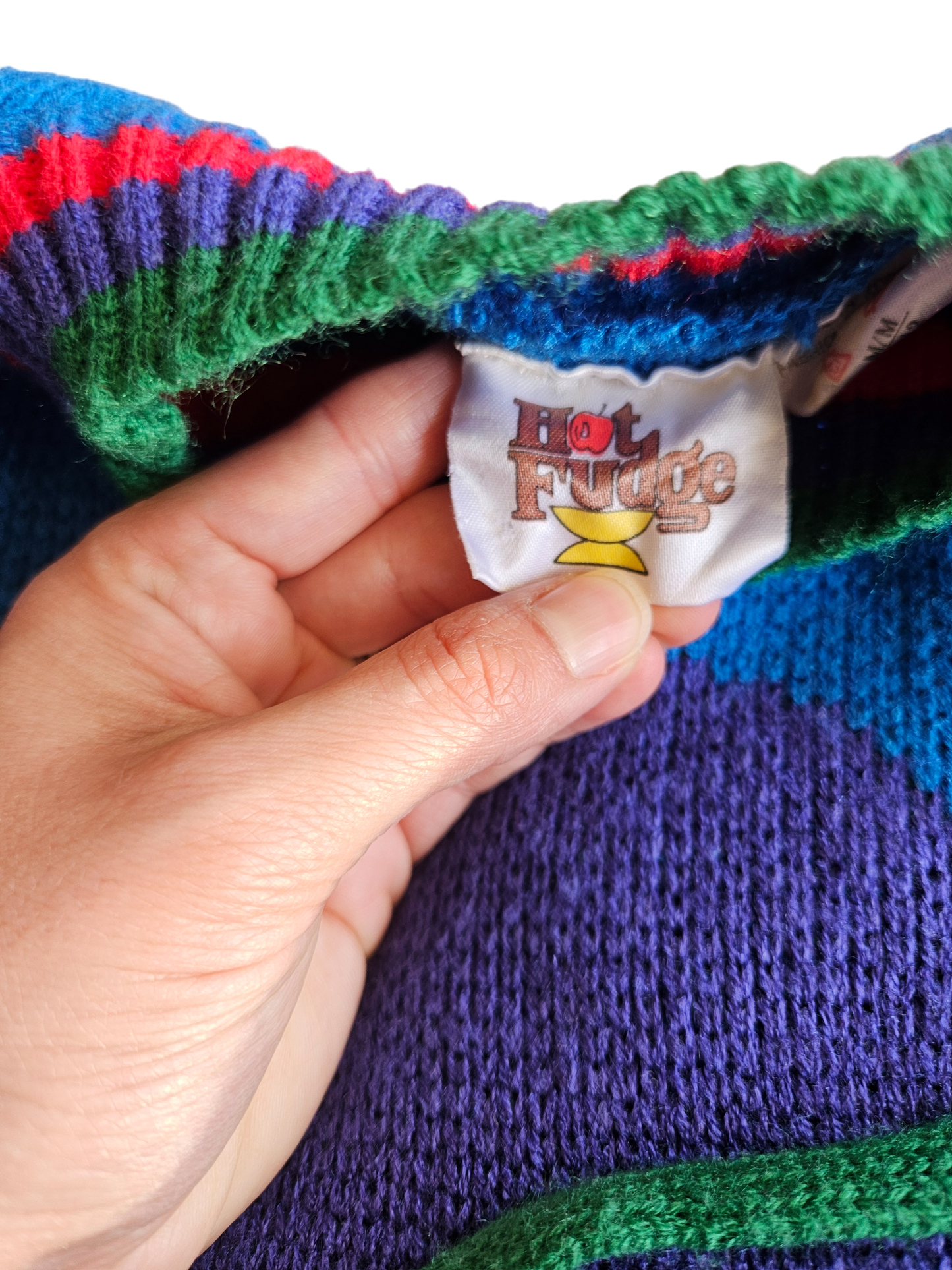 Vintage Hot Fudge acrylic knit Youth M (10/12)